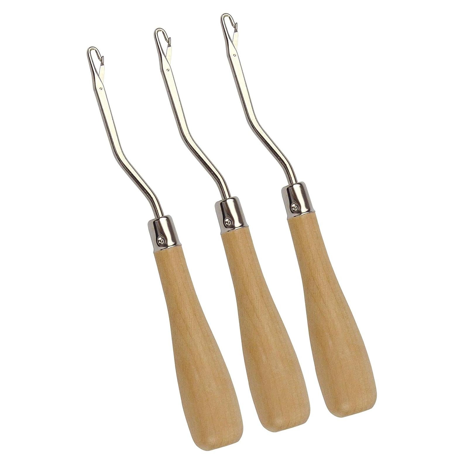 Juego de 3 Ganchos Doblados de Madera YTBYT 16.5cm para Manualidades