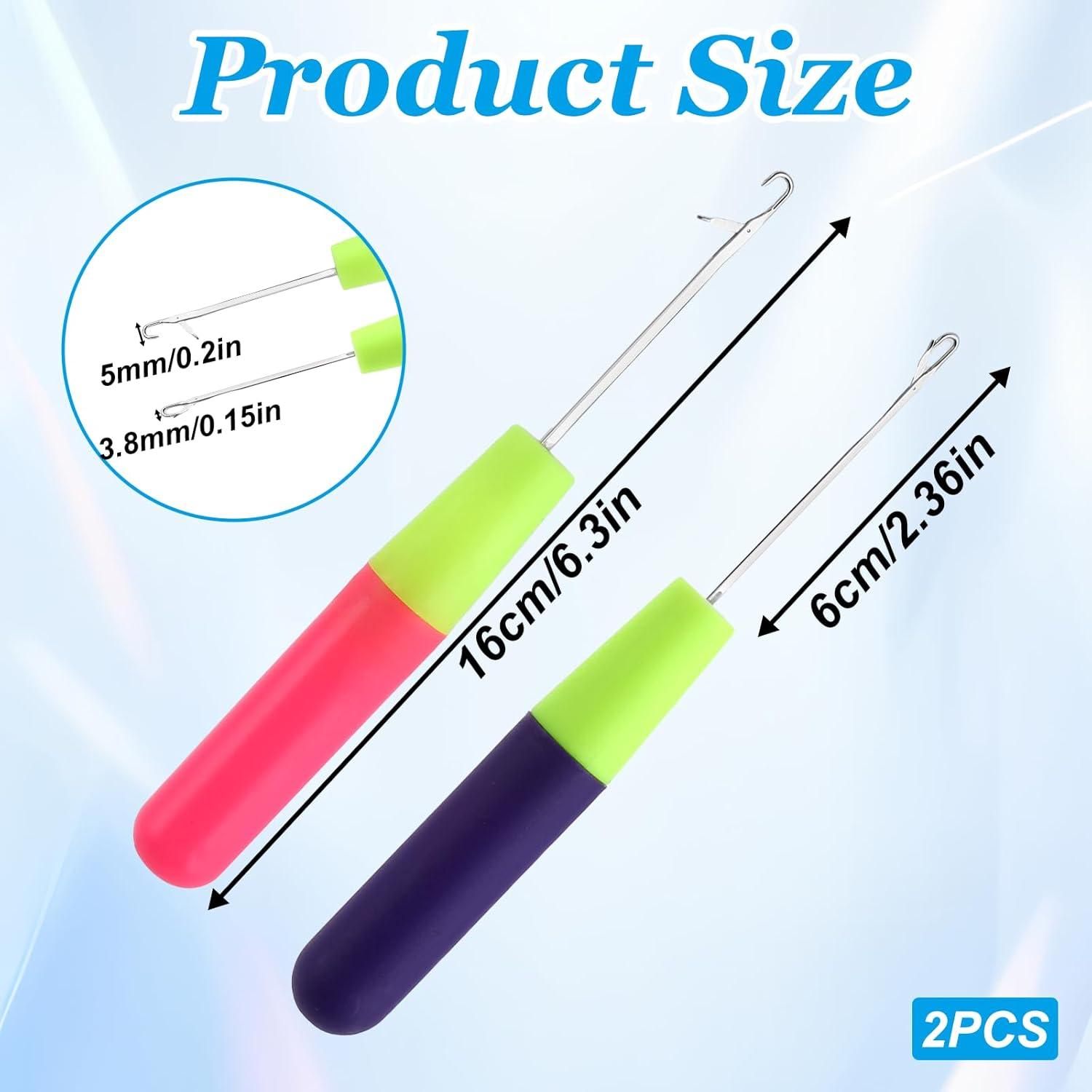 2 Agujas de Ganchillo KALIONE para Extensiones de Cabello 5mm y 3.8mm