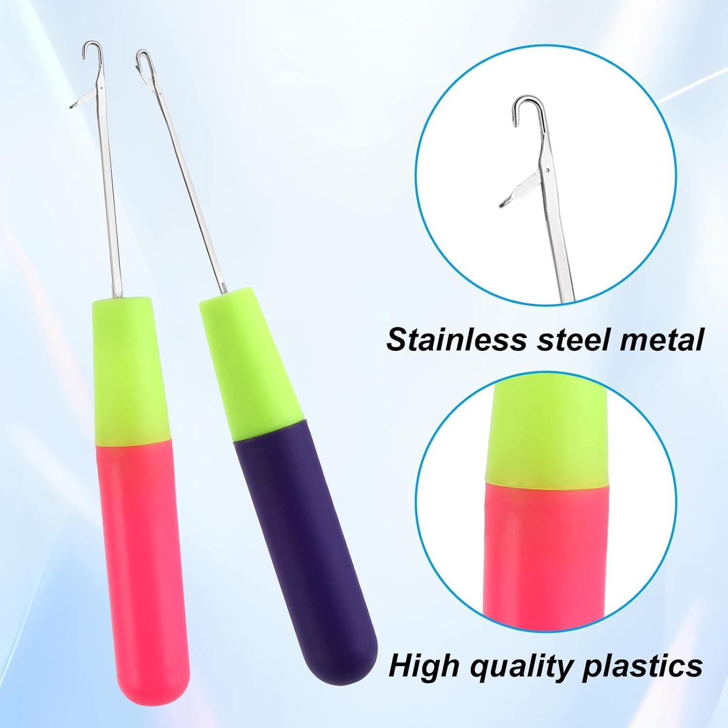 2 Agujas de Ganchillo KALIONE para Extensiones de Cabello 5mm y 3.8mm