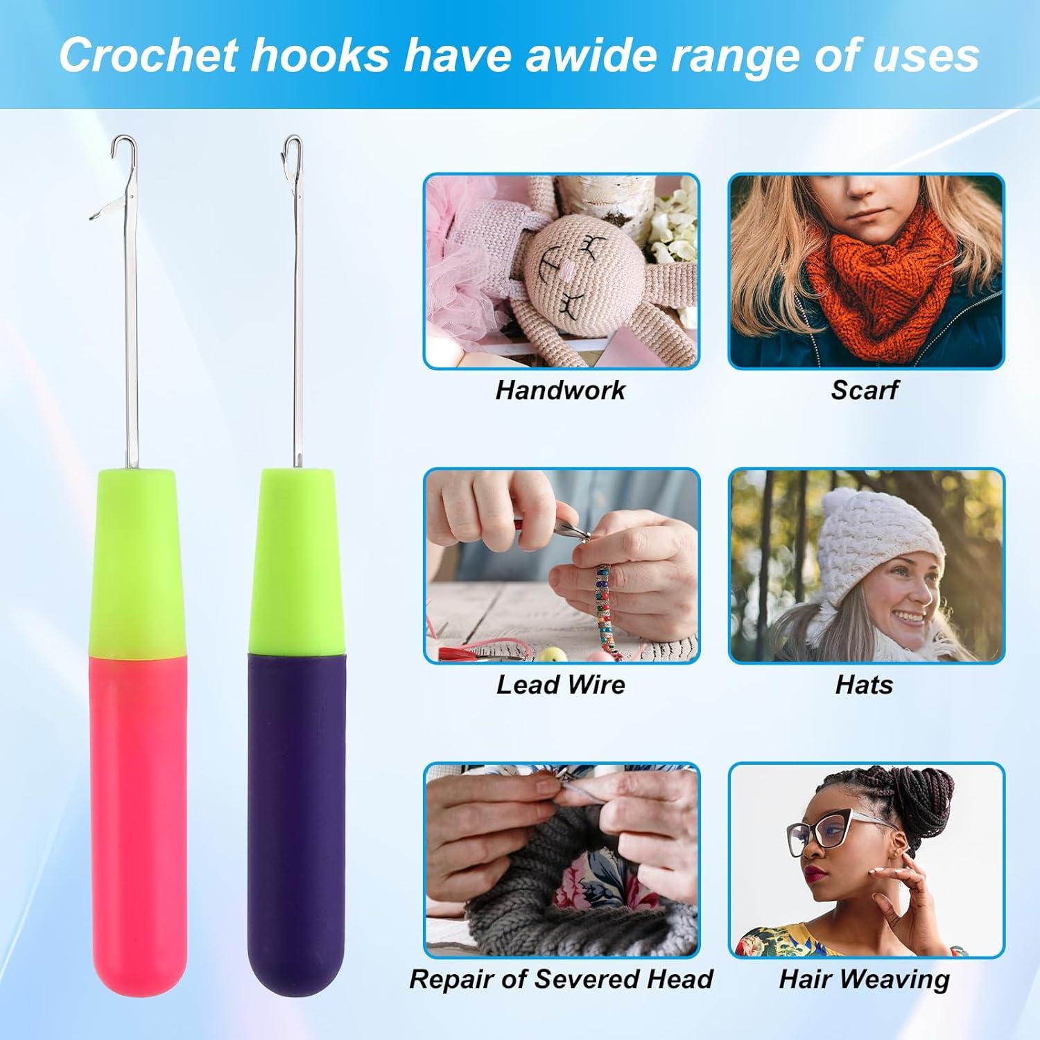 2 Agujas de Ganchillo KALIONE para Extensiones de Cabello 5mm y 3.8mm