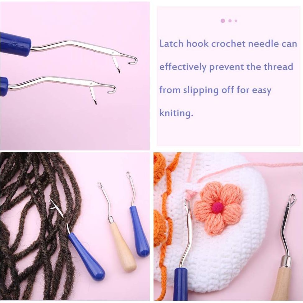 Juego de Agujas de Ganchillo Bupete 4 Piezas para Dreadlocks