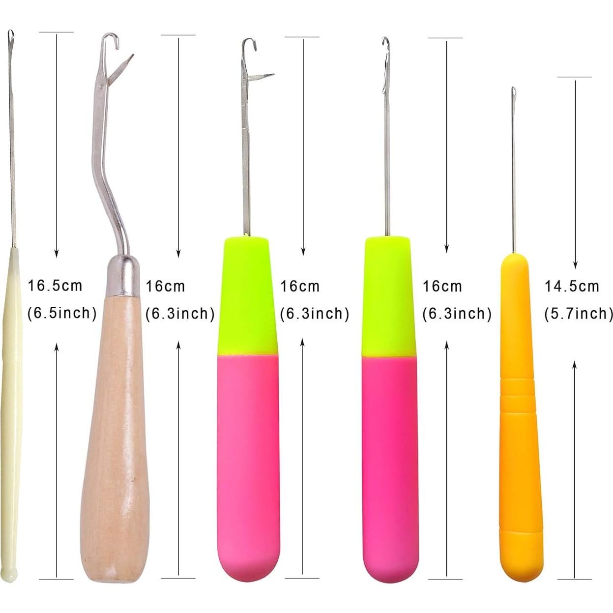 Juego de Agujas de Ganchillo Latch Hook 5 Tamaños Yantaisiyu