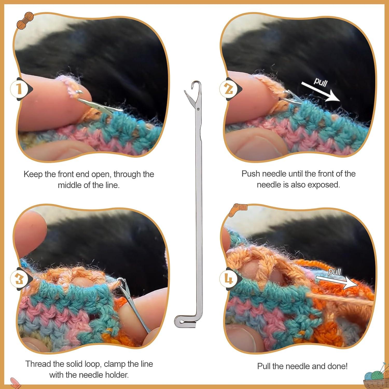 Ganchos de Crochet con Cierre Katech - 7 Piezas, Metal, Ergonomicos