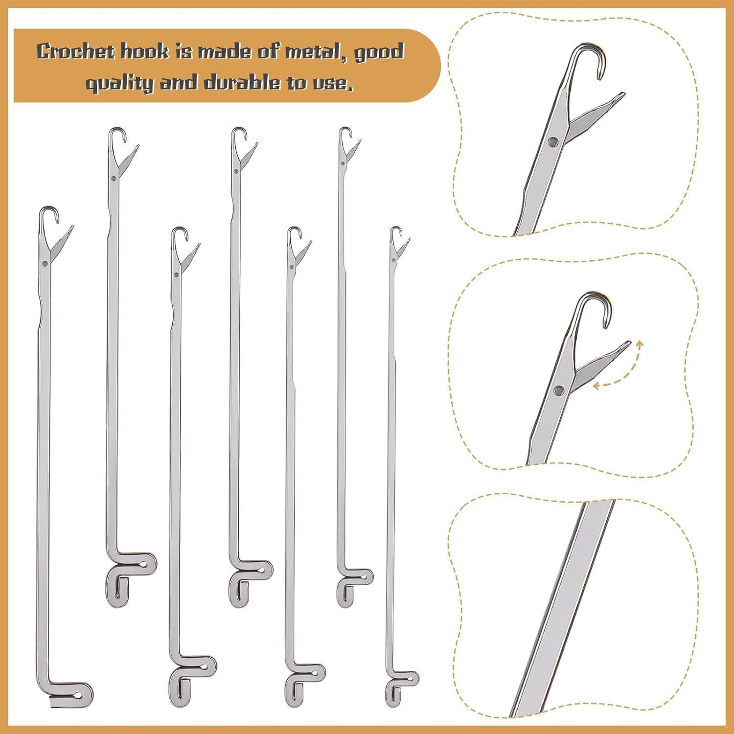 Ganchos de Crochet con Cierre Katech - 7 Piezas, Metal, Ergonomicos