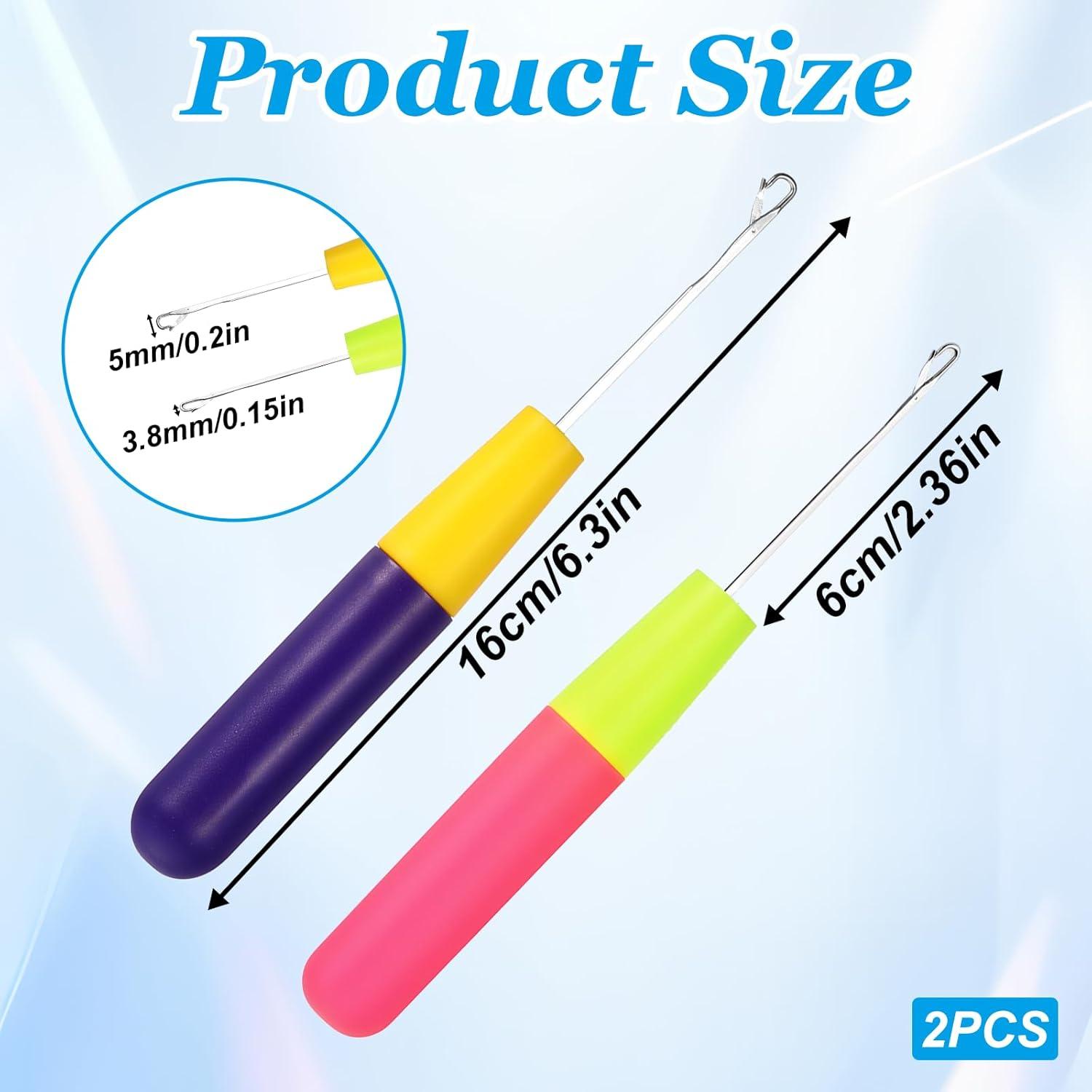 2 Agujas de Ganchillo KALIONE para Extensiones de Cabello 5.7mm y 3.8mm