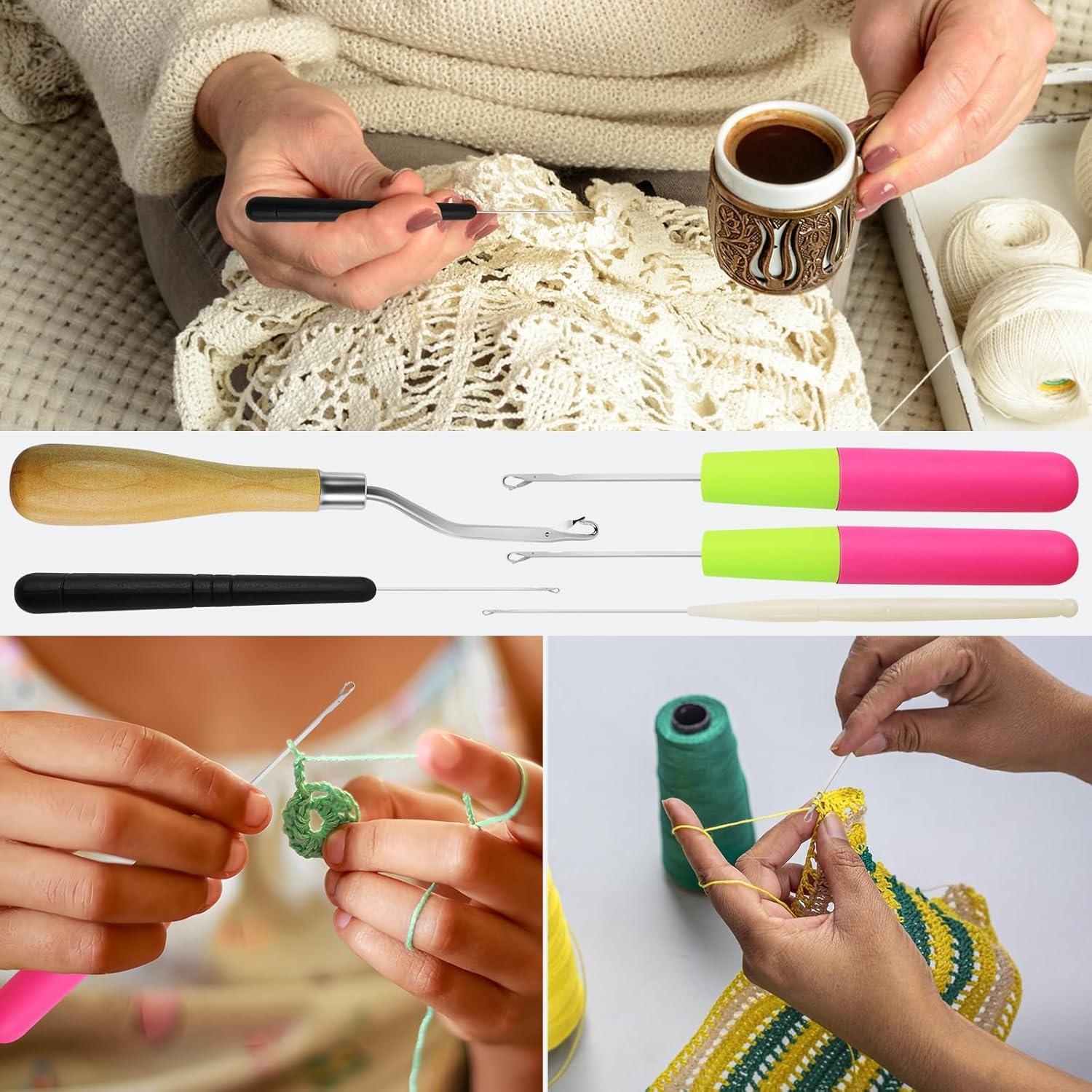 Set de 5 Ganchos de Crochet GAQWOK para Dreadlocks y Manualidades