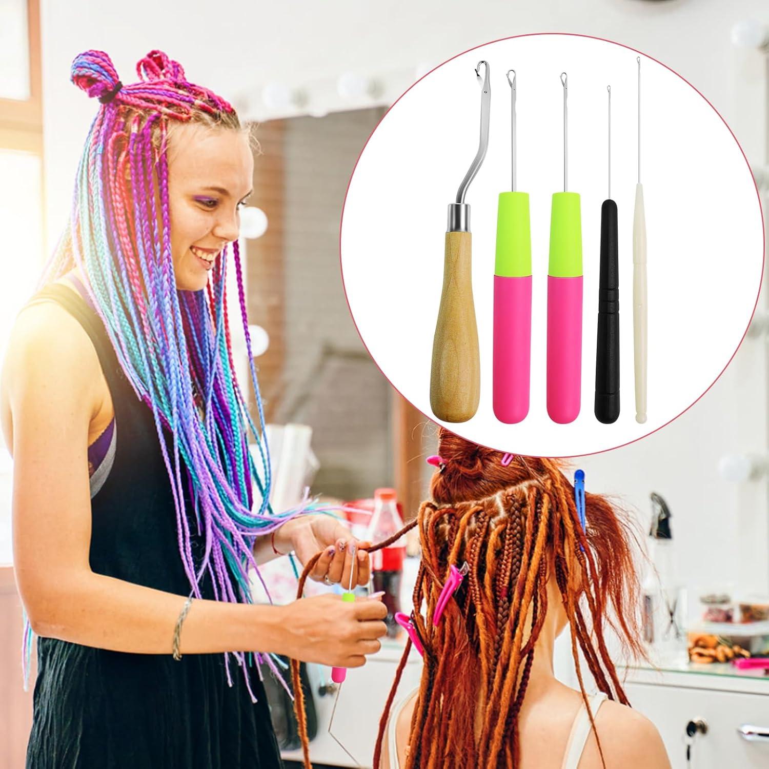 Set de 5 Ganchos de Crochet GAQWOK para Dreadlocks y Manualidades