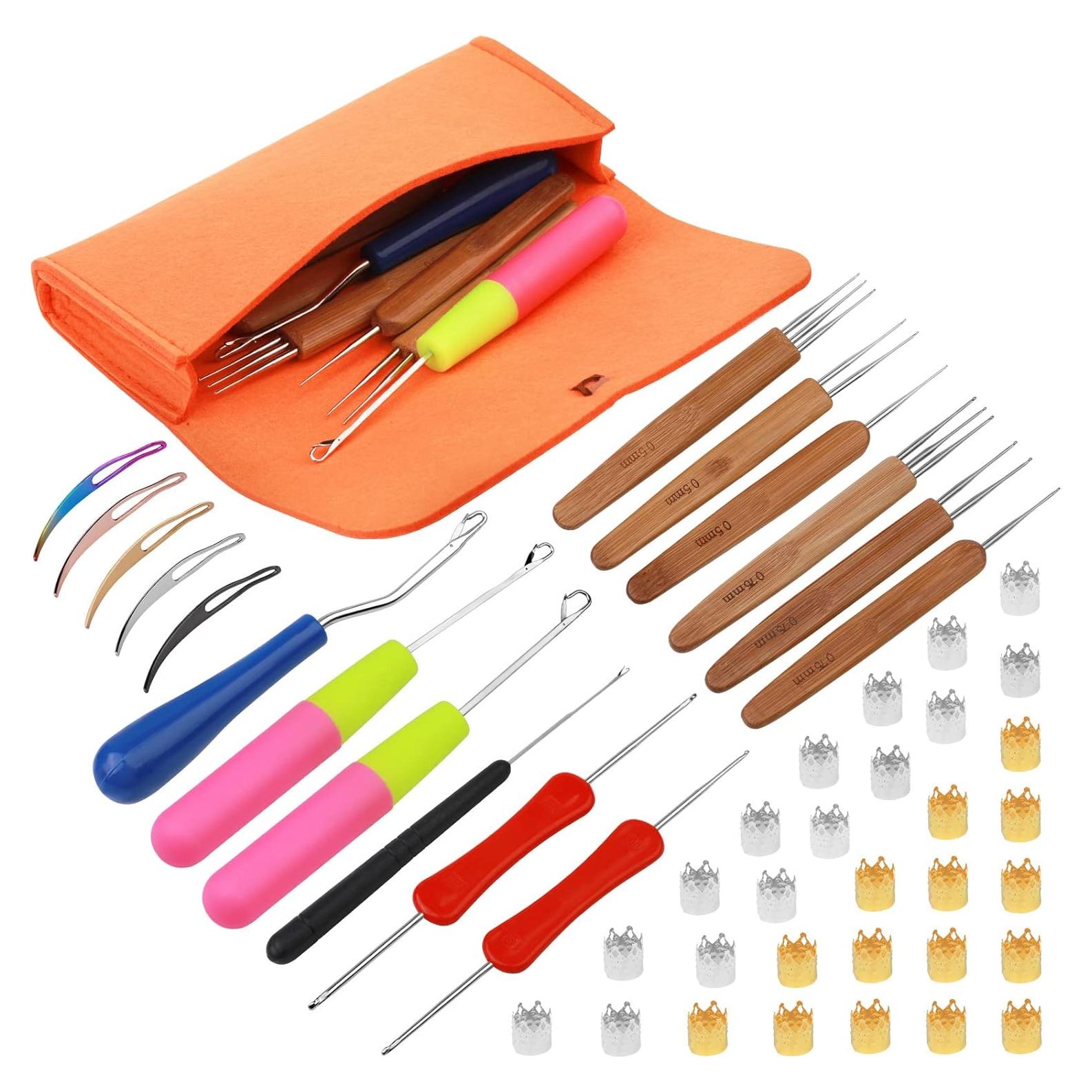 Juego de Ganchos de Crochet para Dreadlocks QMNNMA 48 Pcs