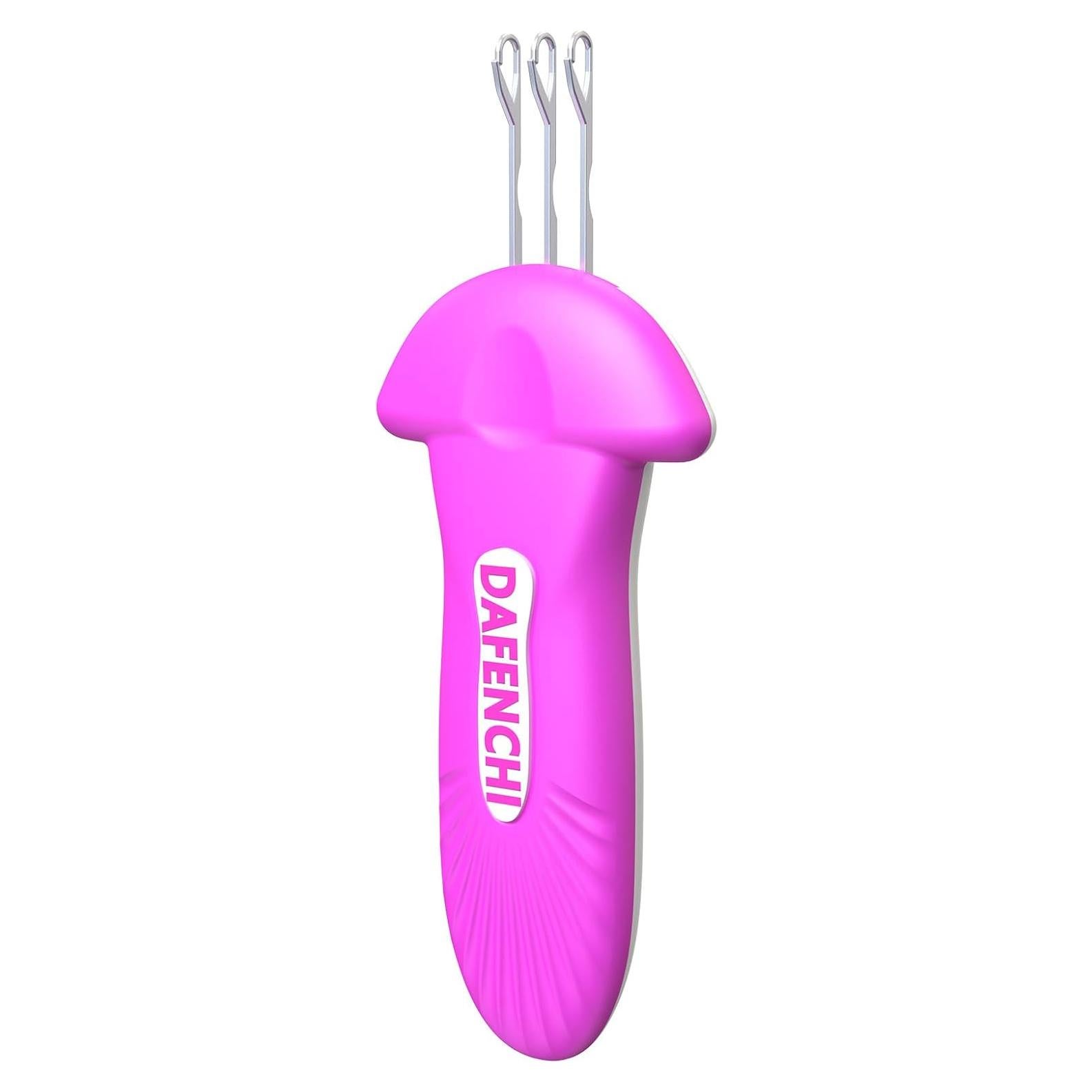 Herramienta de Tejer DAFENCHI con Gancho de 3 Agujas Rosa