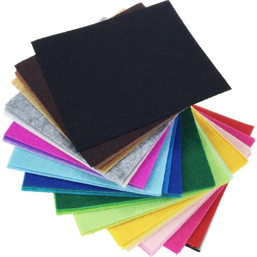 Hojas de Fieltro Acrílico 42pcs 10x10cm Colores Asortidos