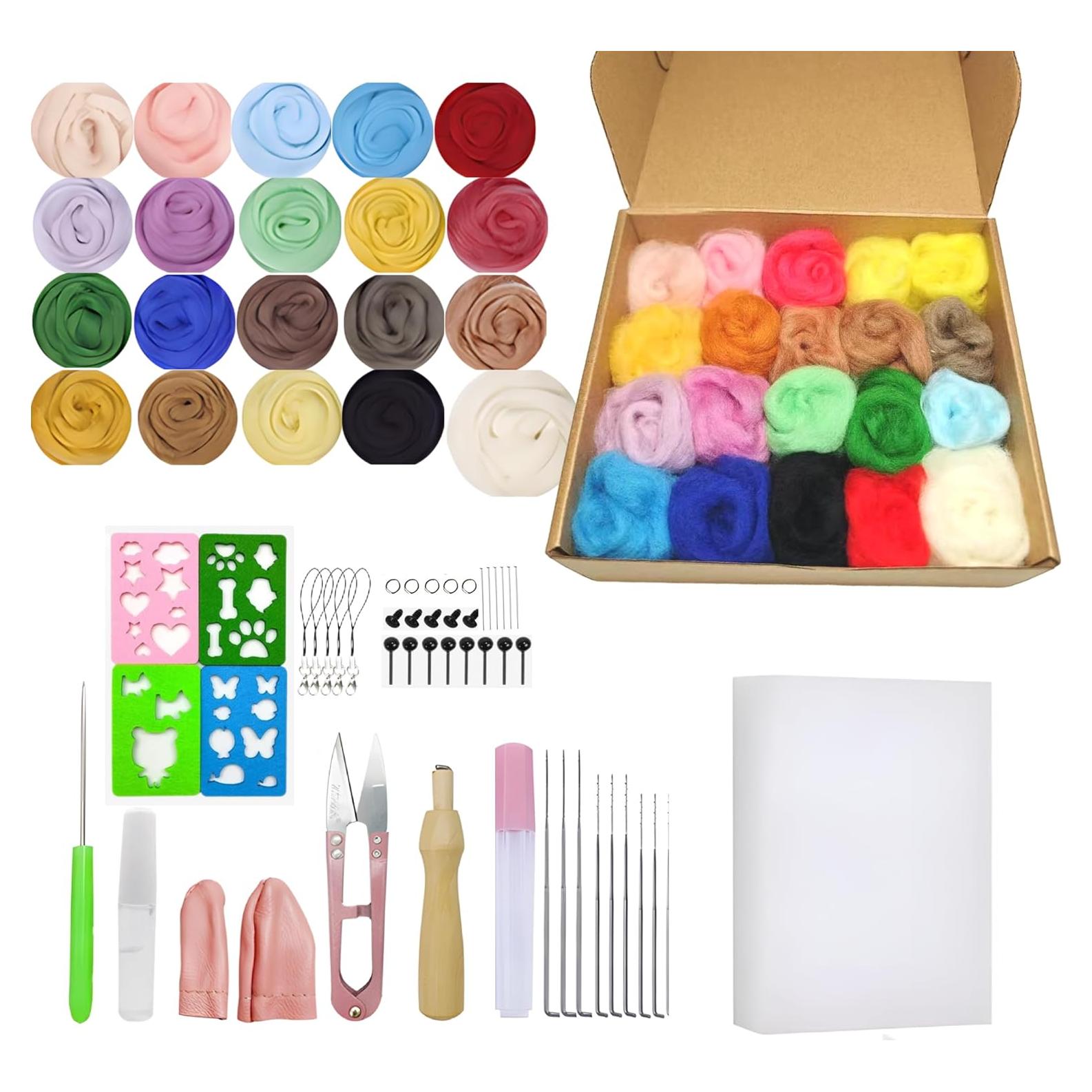 Kit de Fieltro Catopia 20 Colores con Agujas y Herramientas