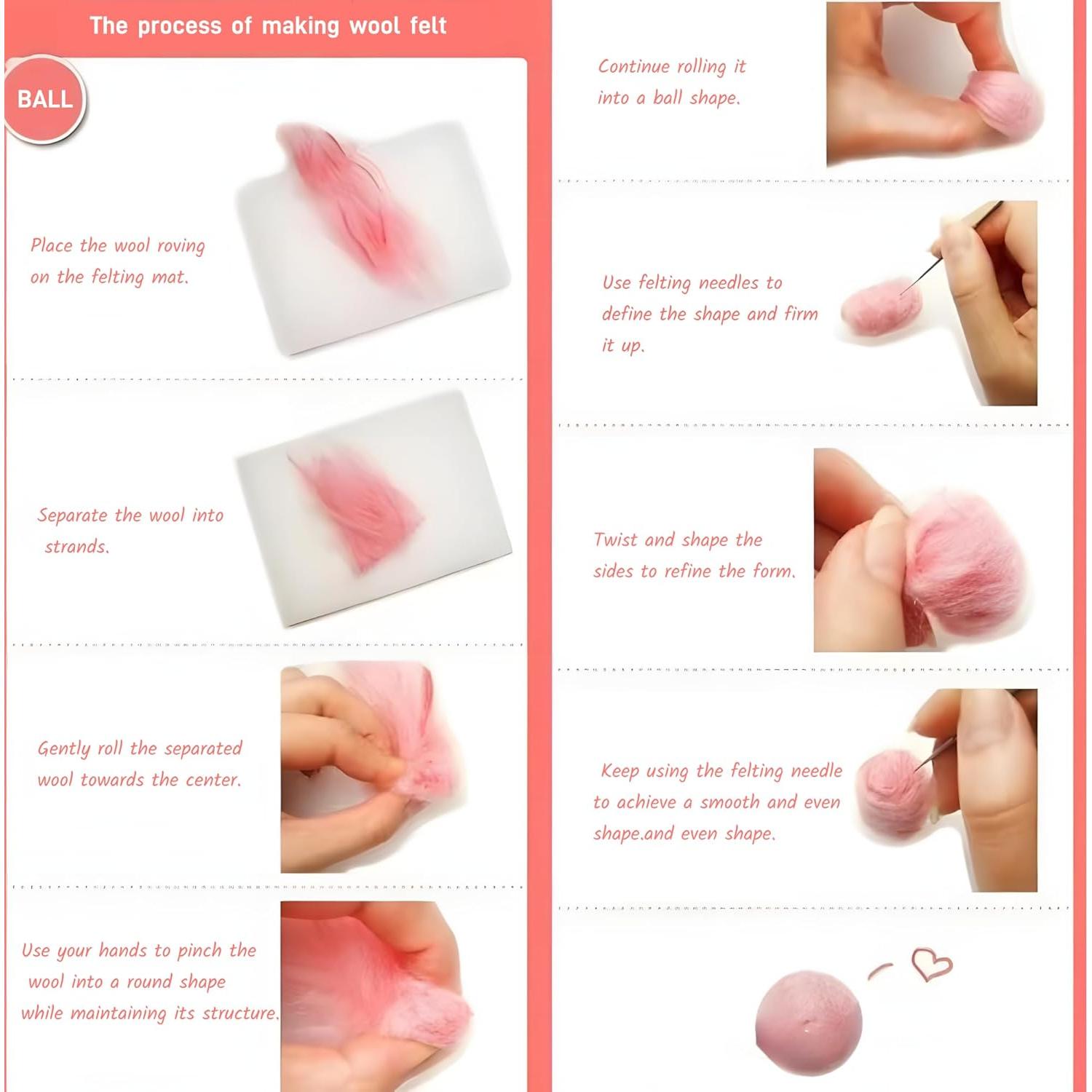 Kit de Fieltro Catopia 20 Colores con Agujas y Herramientas