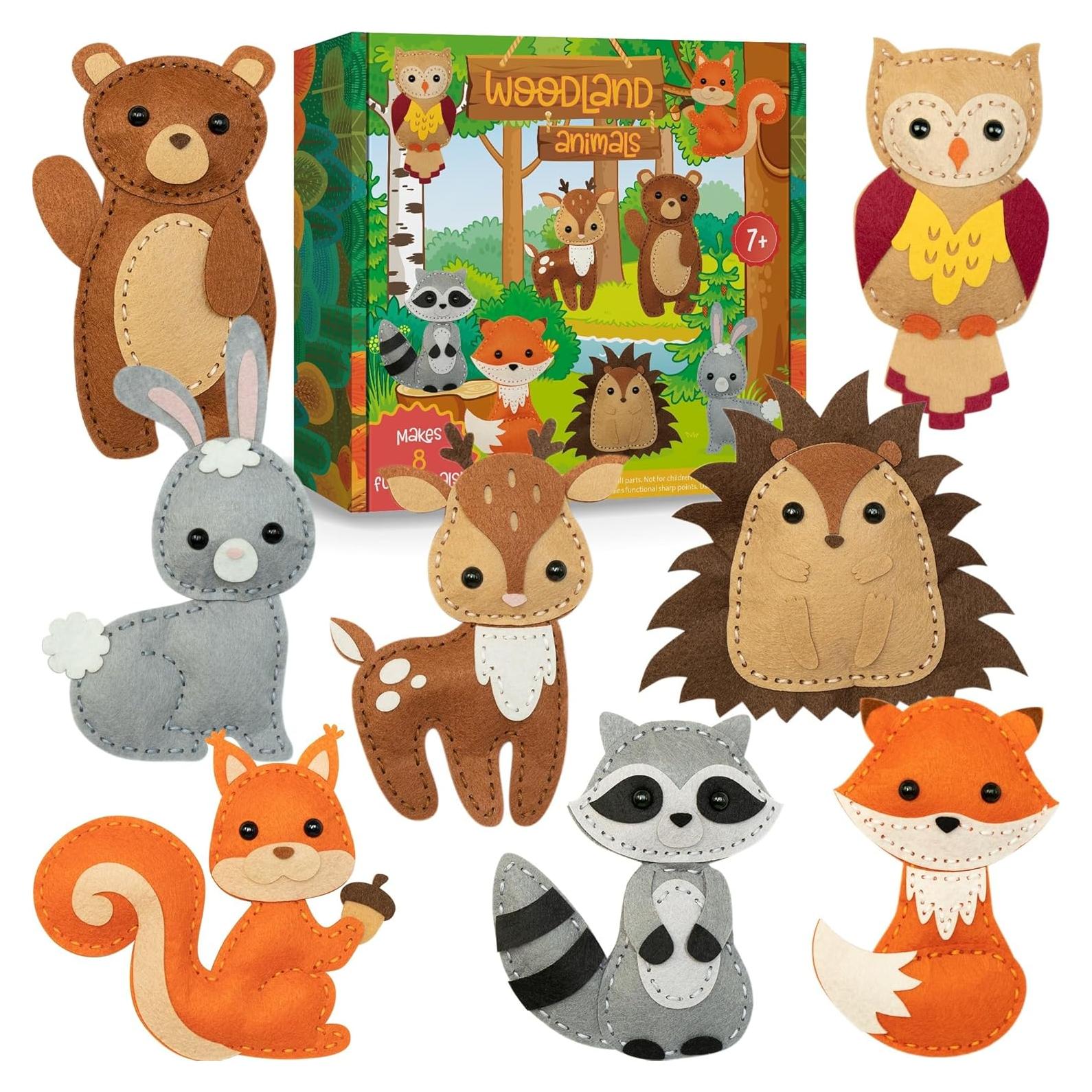 Kit de Costura Craftorama para Niños - Animales de Fieltro 165 Piezas
