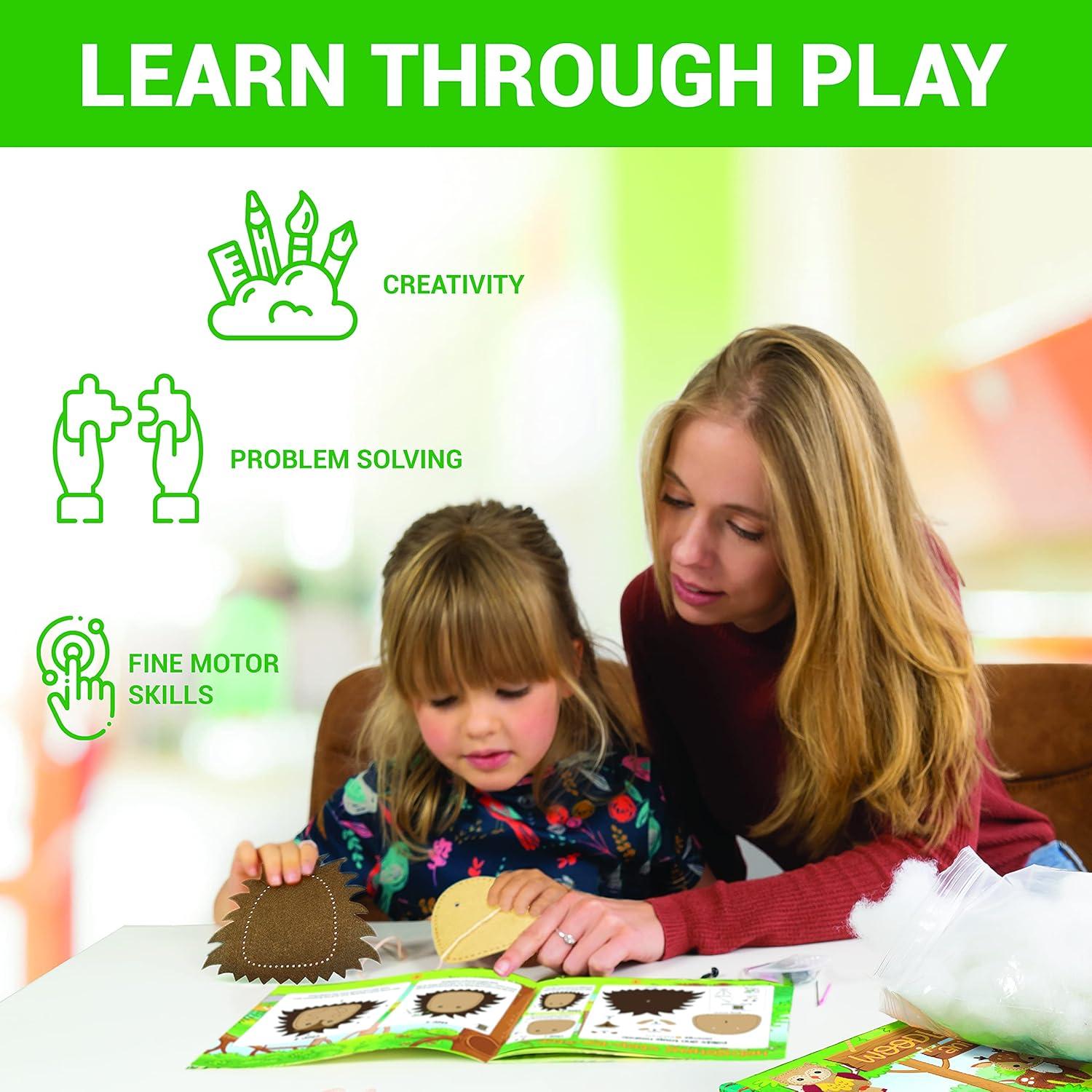 Kit de Costura Craftorama para Niños - Animales de Fieltro 165 Piezas