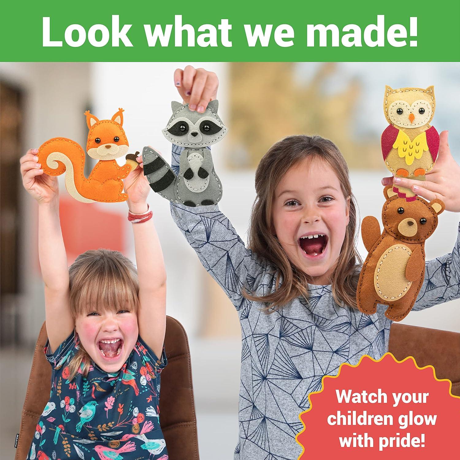 Kit de Costura Craftorama para Niños - Animales de Fieltro 165 Piezas