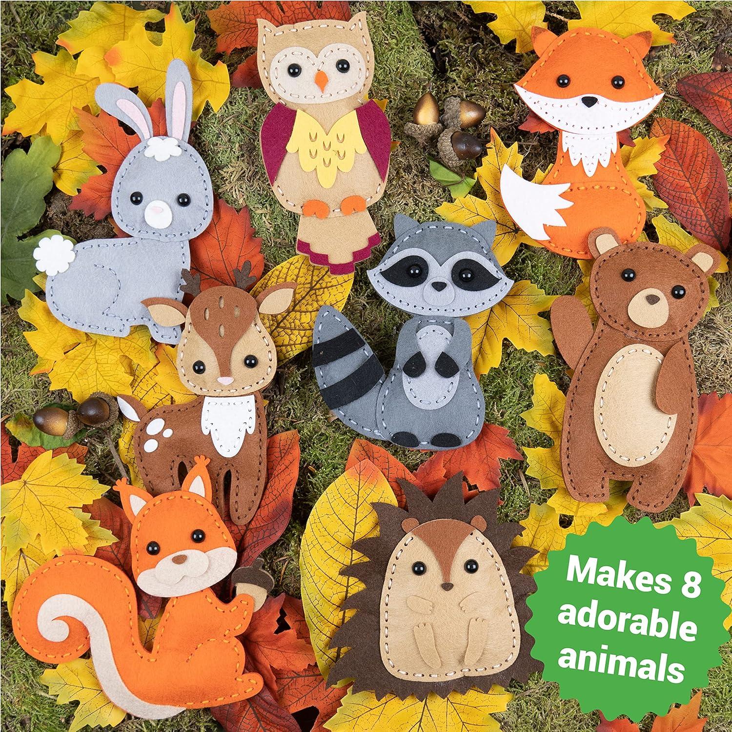 Kit de Costura Craftorama para Niños - Animales de Fieltro 165 Piezas