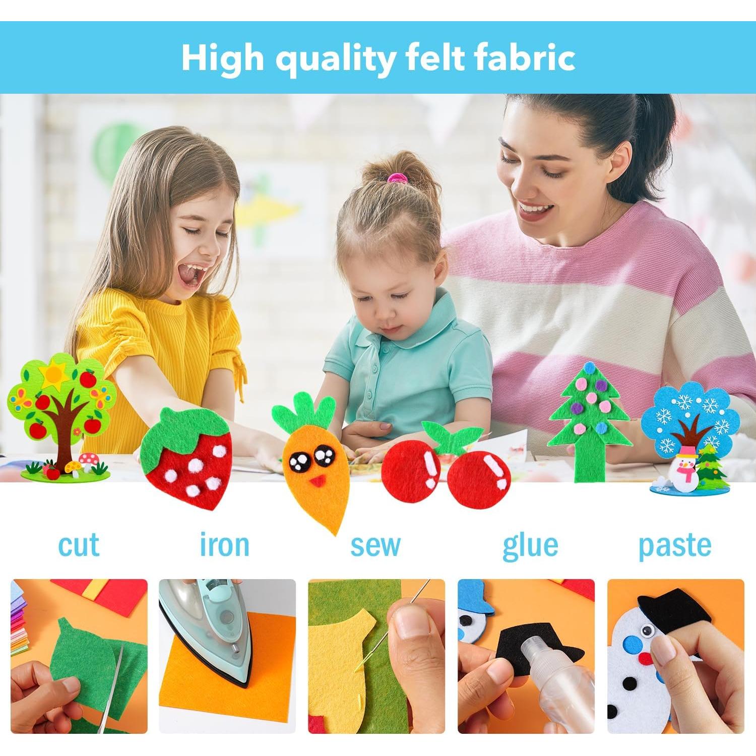 Kit de Hojas de Fieltro Loyisal 90PCS 10x10cm y 15x15cm Colores Surtidos