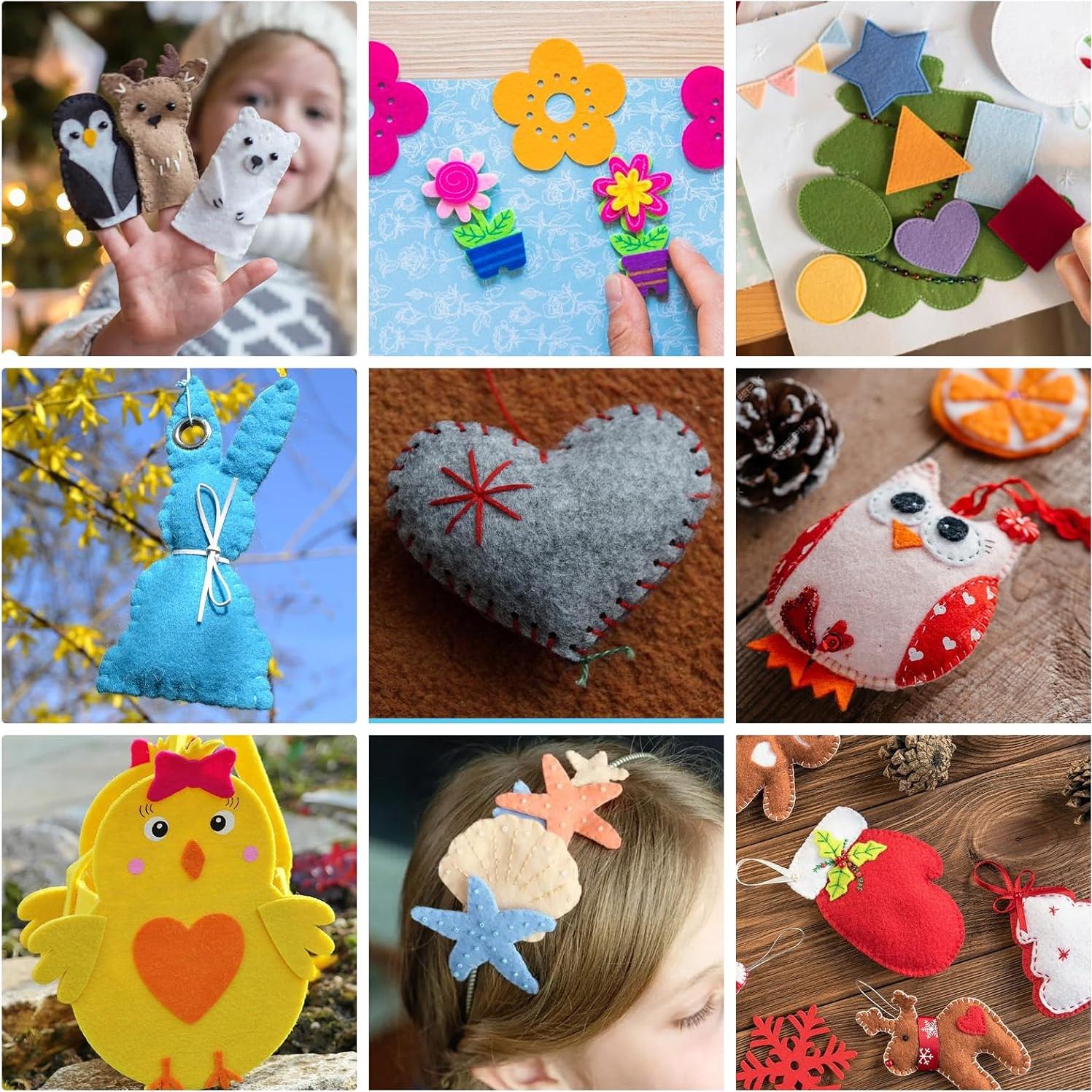 40 Hojas de Fieltro Loyisal 10.16cm x 10.16cm Colores Variados