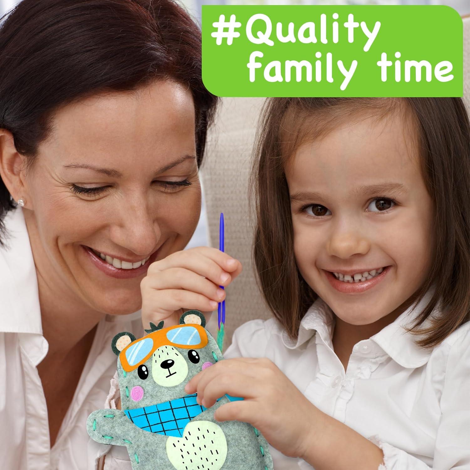 Kit de Costura EZCRA para Niños 4 Proyectos Oso 4-en-1