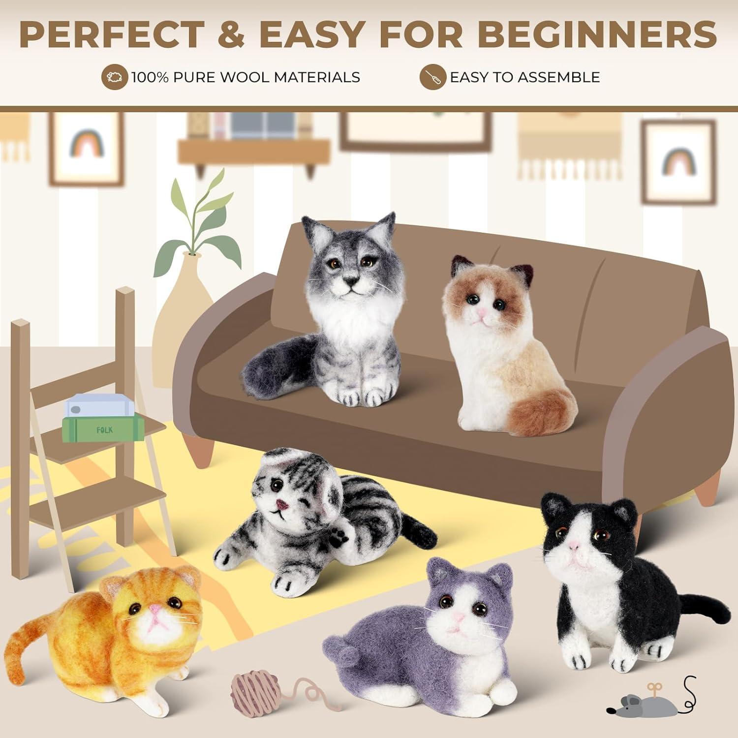 Kit de Fieltro de Aguja Gipony para Principiantes - 6 Piezas