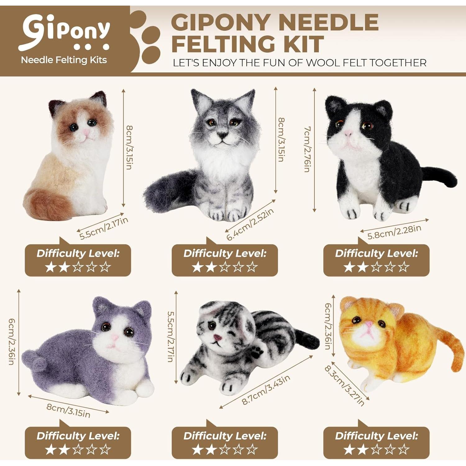 Kit de Fieltro de Aguja Gipony para Principiantes - 6 Piezas