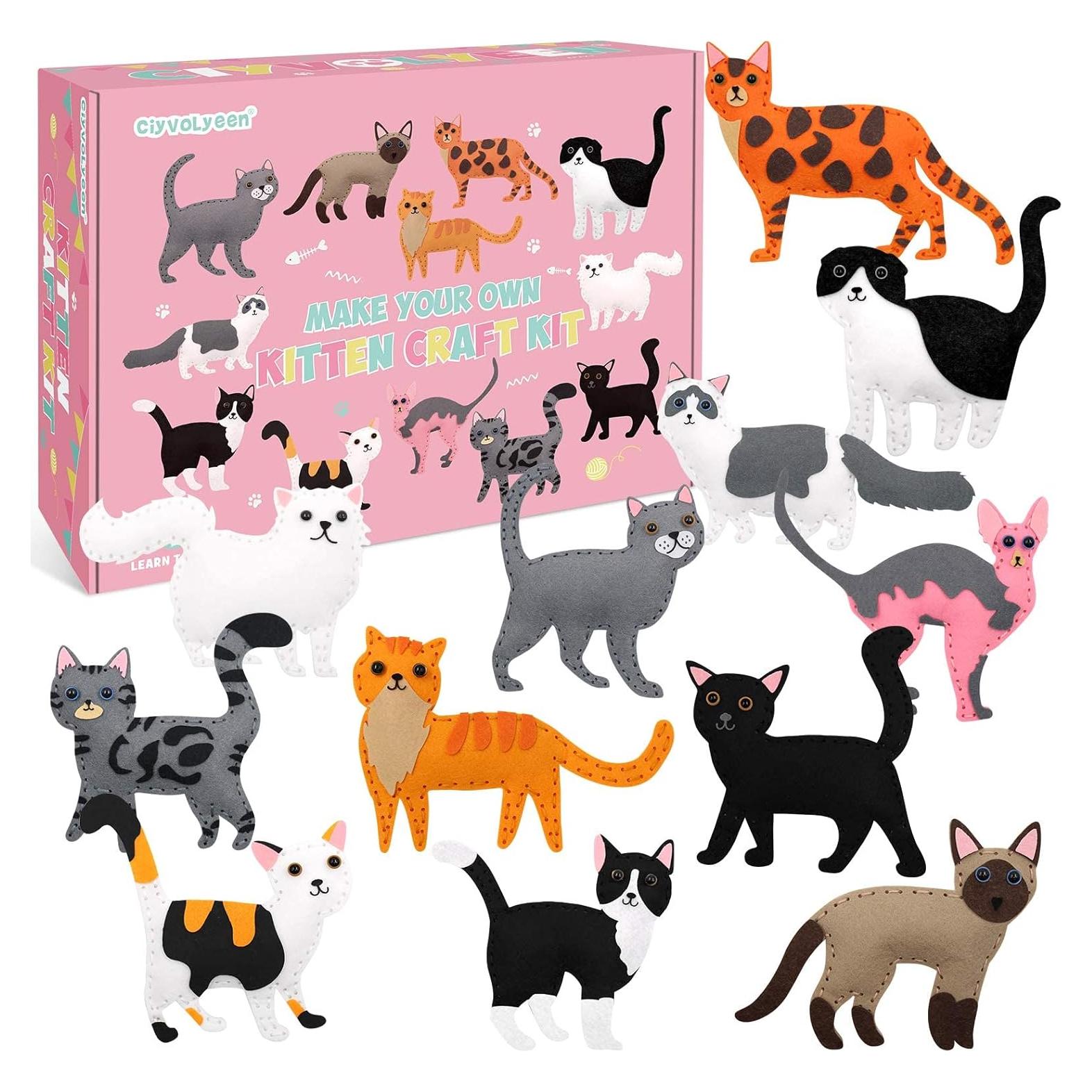 Kit de Costura DIY CiyvoLyeen para Gatitos - Manualidades Educativas