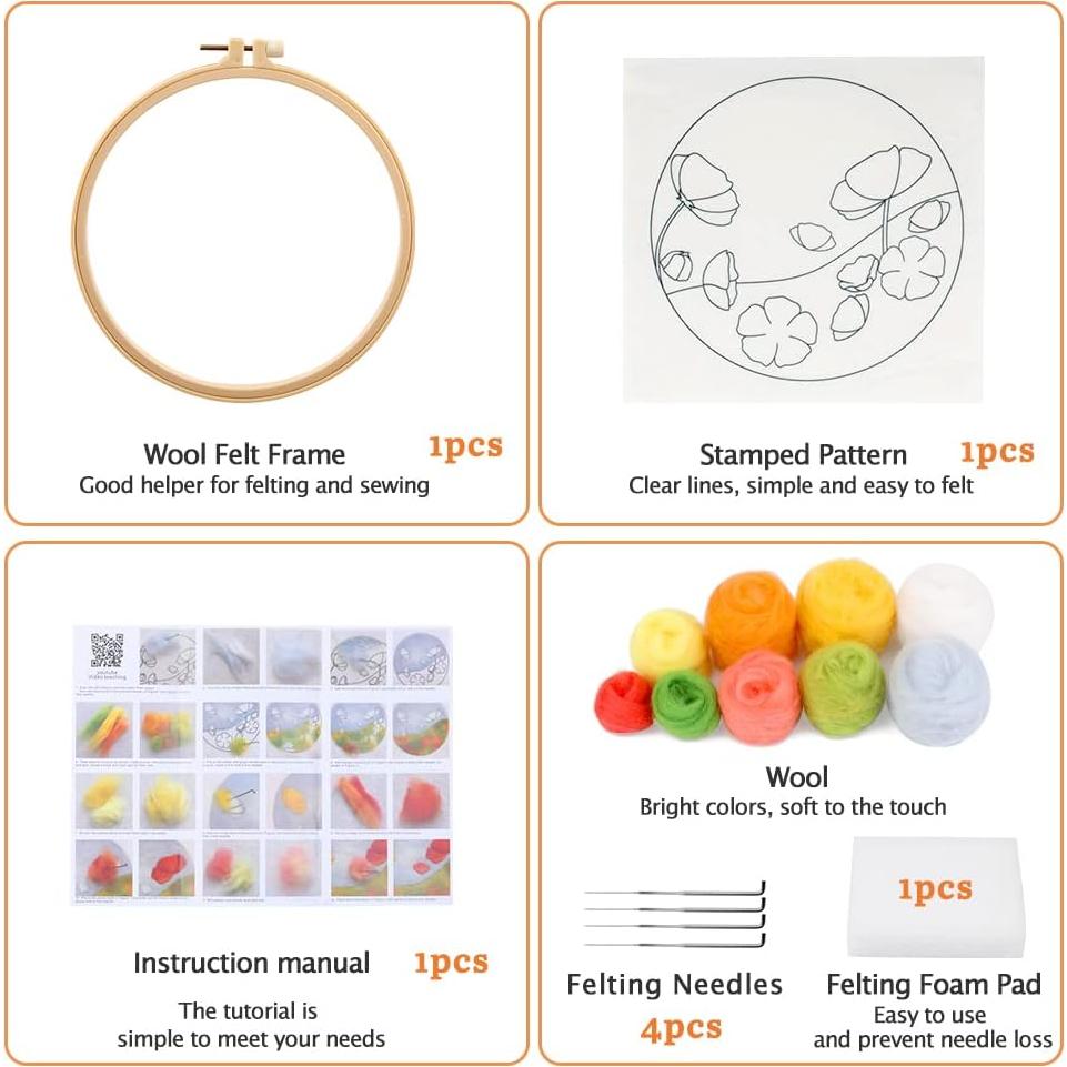 Kit de Inicio de Fieltro con Aguja Mayboos - 8 Piezas