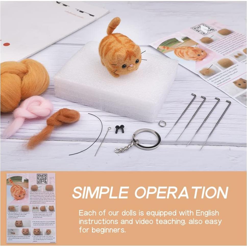 Kit de Fieltro con Aguja QMNNMA - 10 Piezas, Animales DIY