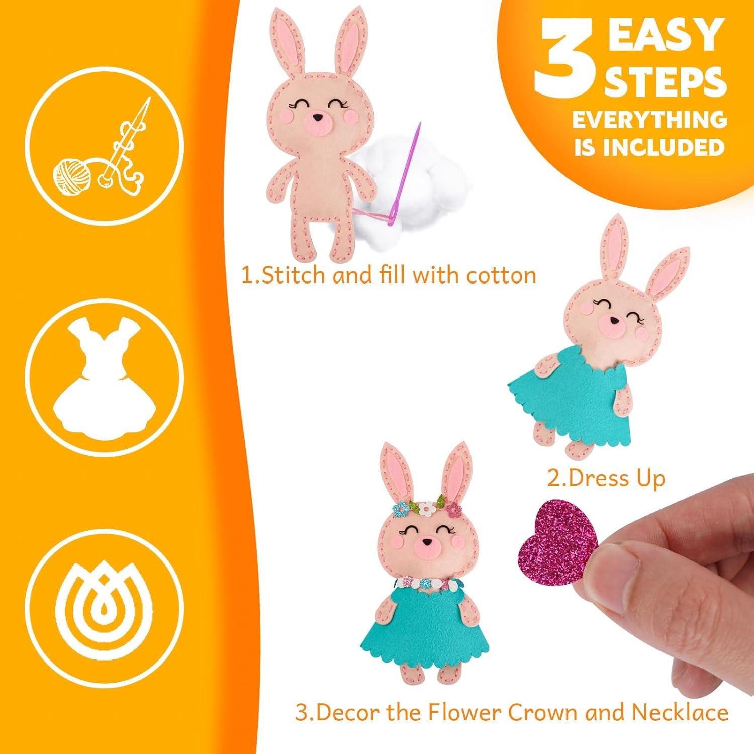 Kit de Costura para Niños Cymbana - 5 Animales en Fieltro