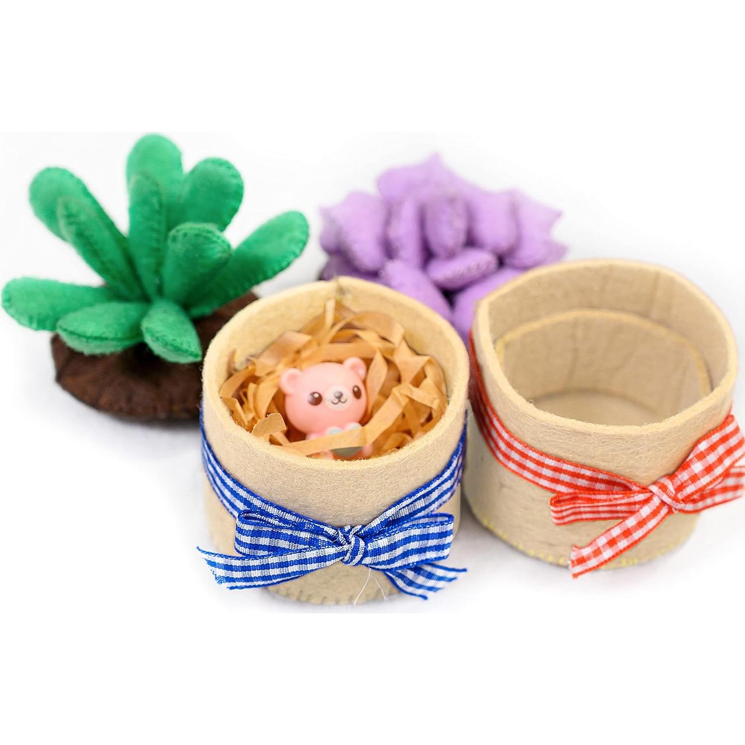 Kit de Manualidades de Fieltro Jardín Brillante - 6 Suculentas 8.9 cm