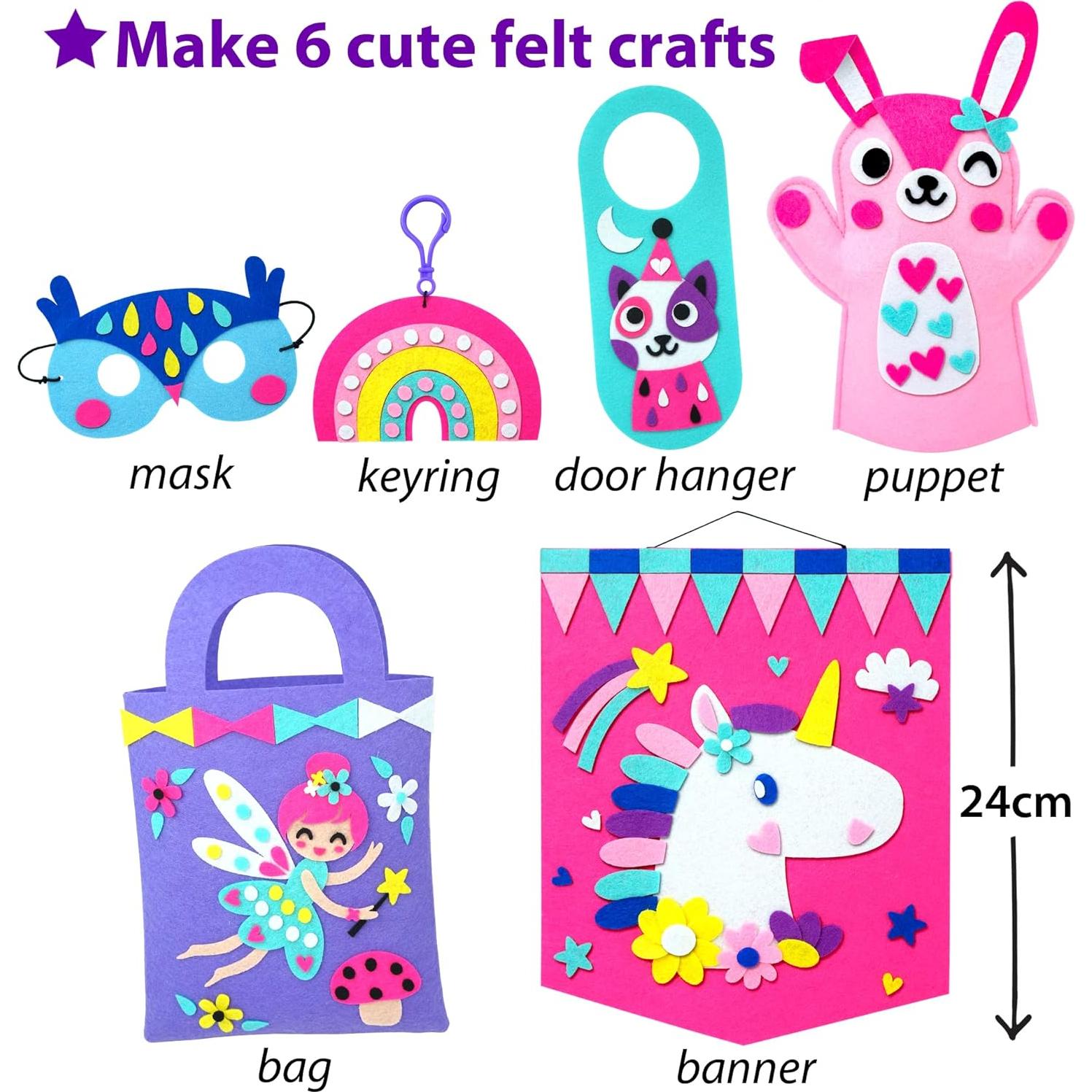 Kit de Fieltro KRAFUN Unicornio para Niñas 3-6 Años - 6 Proyectos