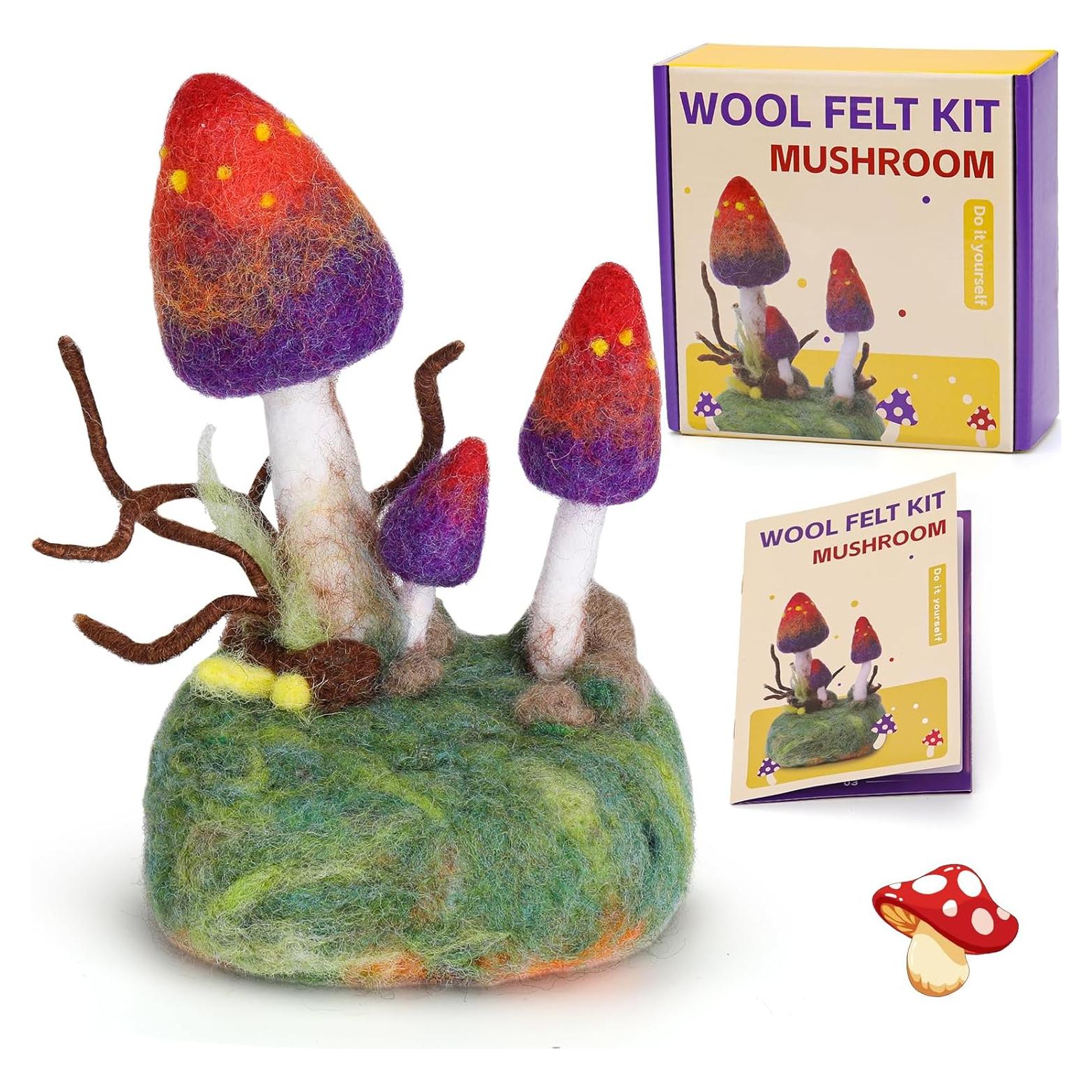Kit de Fieltro de Agujas Yizzvb Champiñón 9 Piezas para Adultos