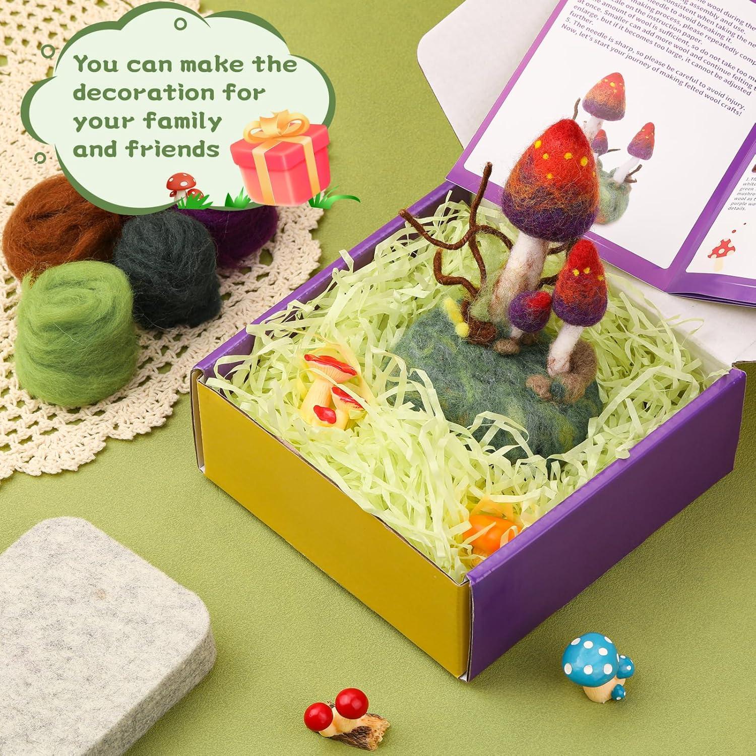 Kit de Fieltro de Agujas Yizzvb Champiñón 9 Piezas para Adultos
