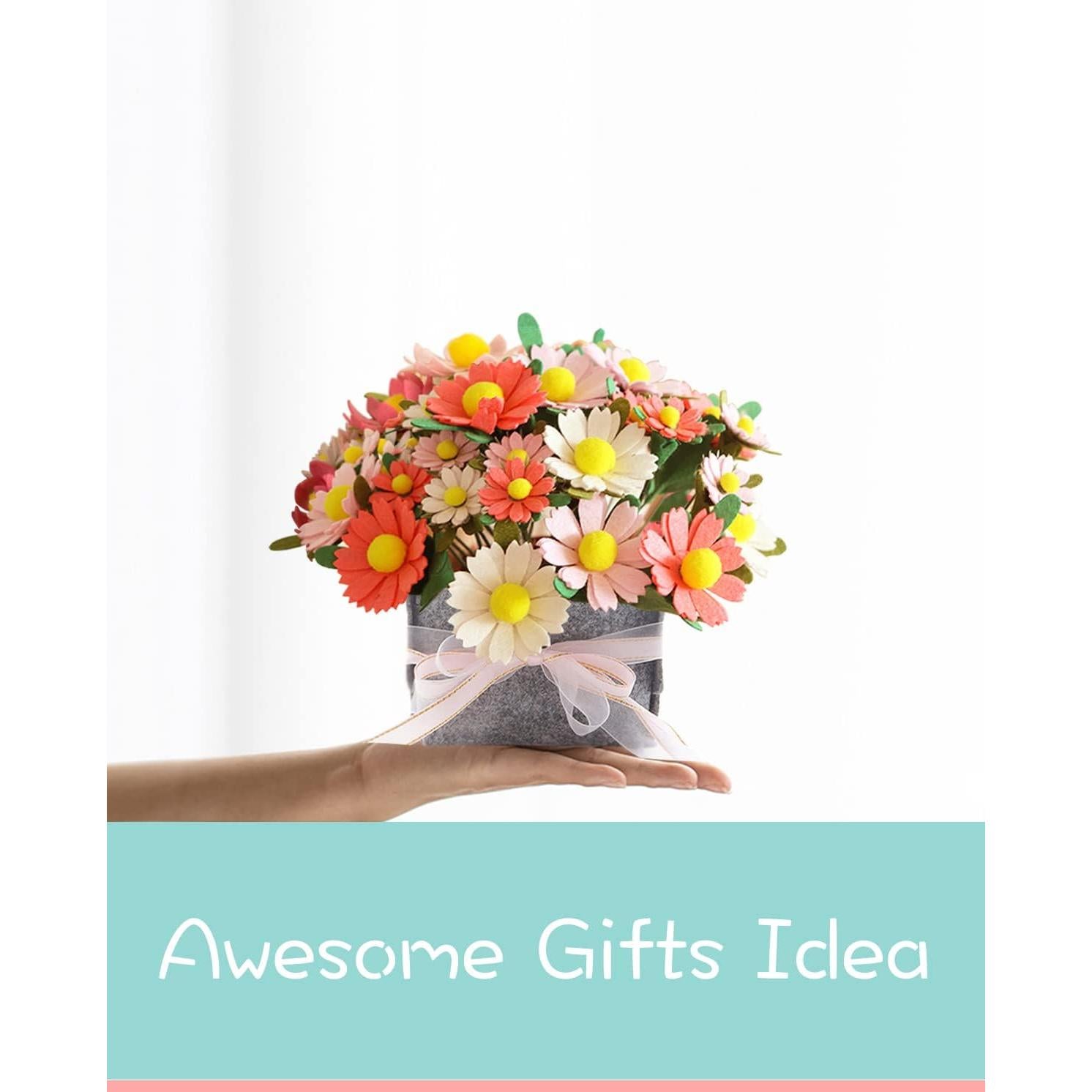 Kit de Manualidades de Flores de Fieltro BAZIMA ALICE 20cm DIY