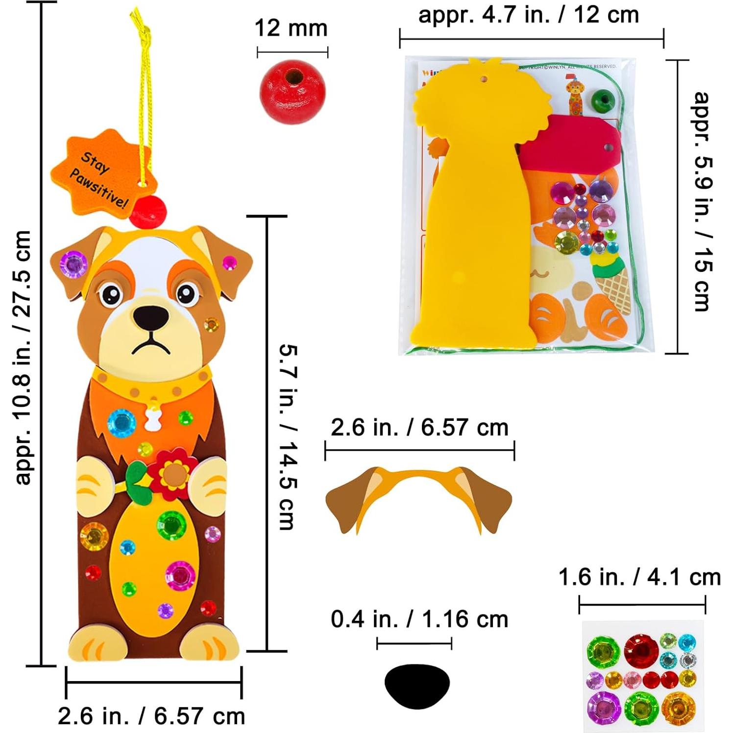 Kits de Manualidades para Niños Winlyn - 24 Sets de Marcadores de Perro