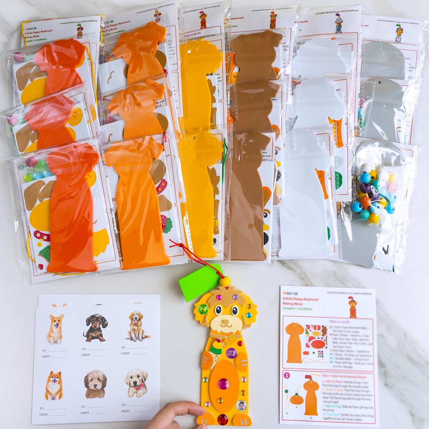 Kits de Manualidades para Niños Winlyn - 24 Sets de Marcadores de Perro