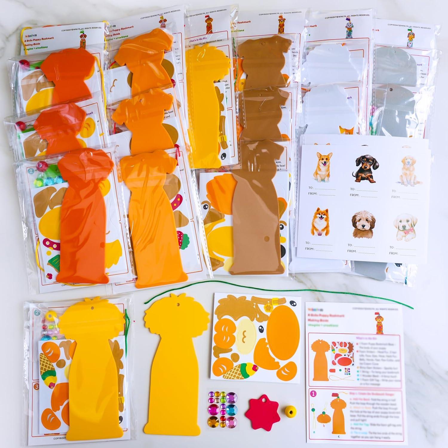 Kits de Manualidades para Niños Winlyn - 24 Sets de Marcadores de Perro
