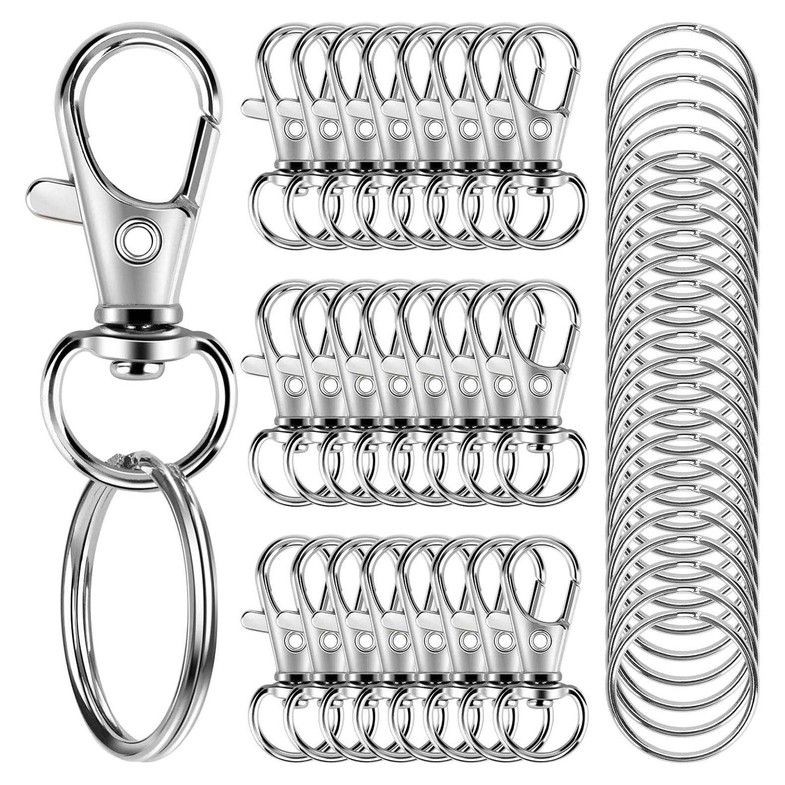 Kit 50PCS Cierres de Langosta y Anillos de Llave Rysent