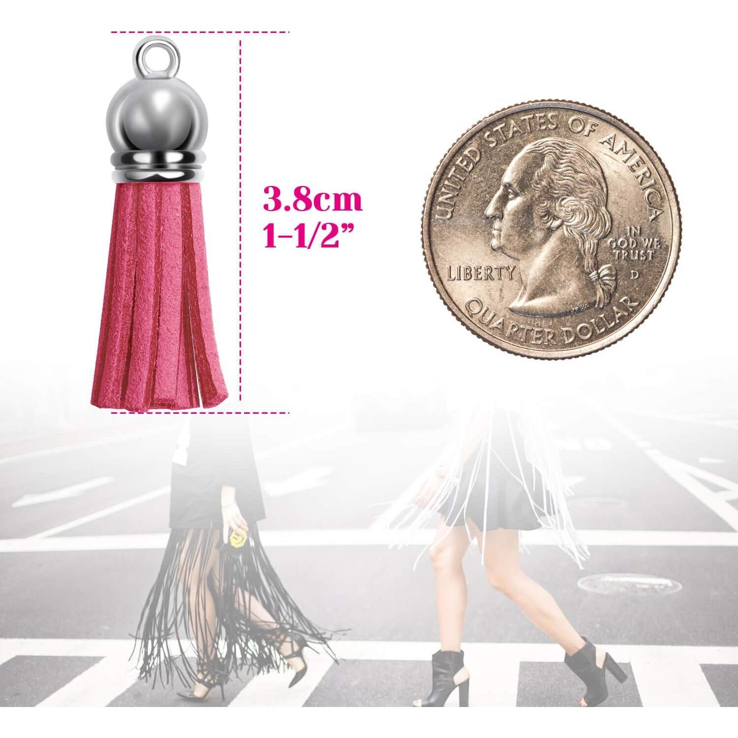 Paxcoo 120 Piezas Tassels de Llavero Multicolores 40mm