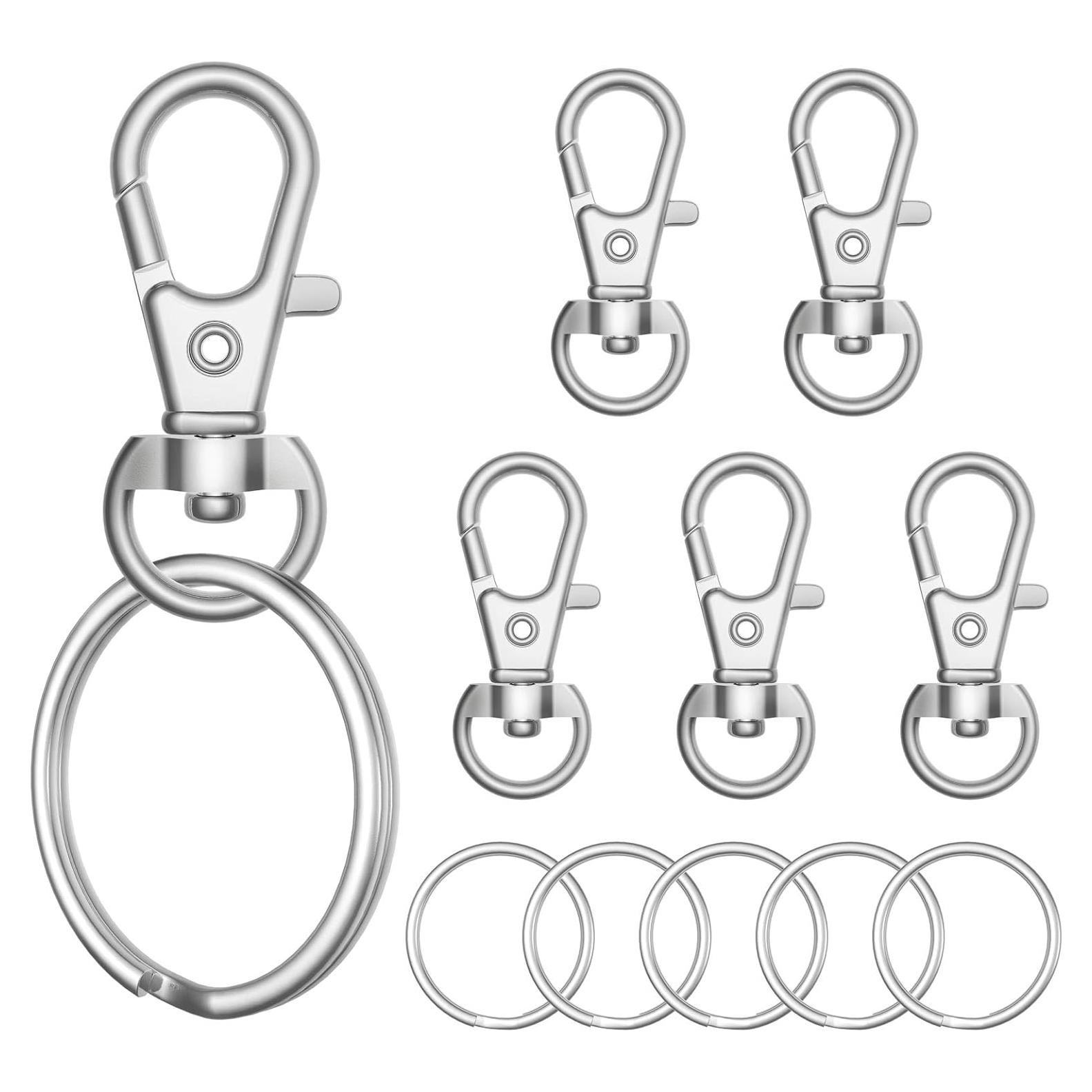 Juego 100 Pcs Ganchos de Presión Sprookber 32mm Plata