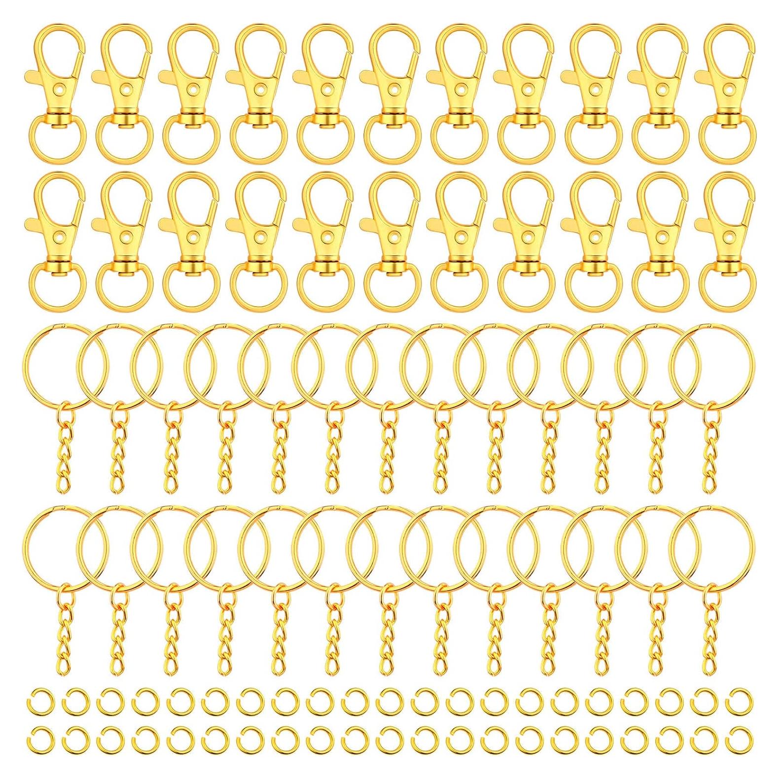 Kit de Anillos de Llavero Dorados Selizo 120 Piezas