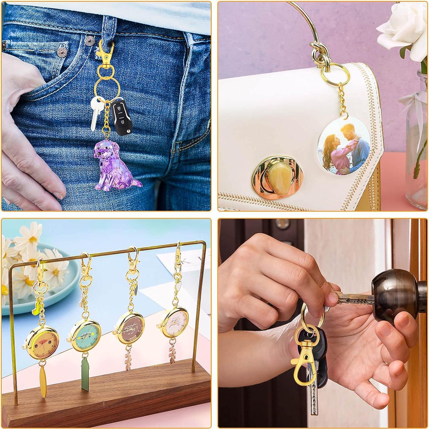 Kit de Anillos de Llavero Dorados Selizo 120 Piezas