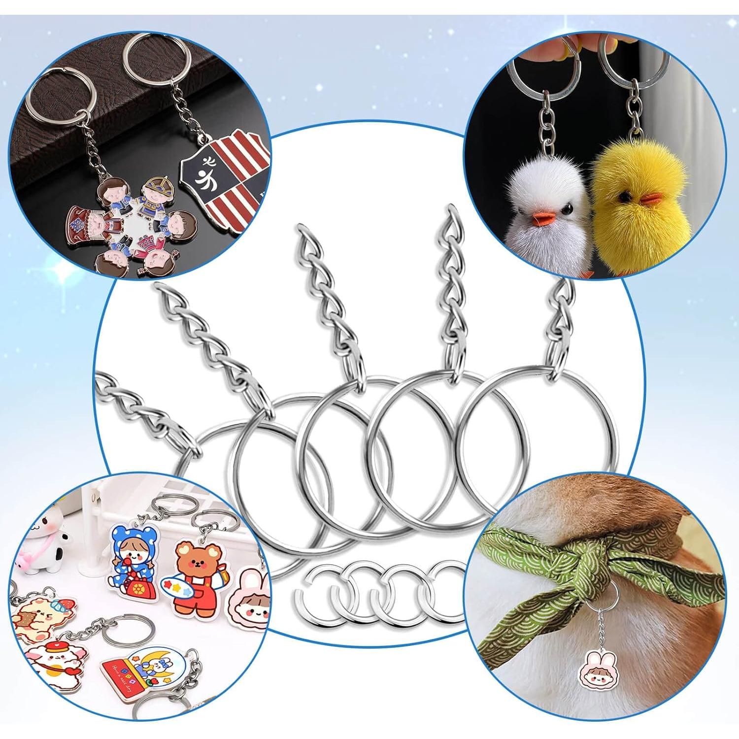 Kit 200 Piezas Anillos de Llavero Paxcoo Metal Plata DIY