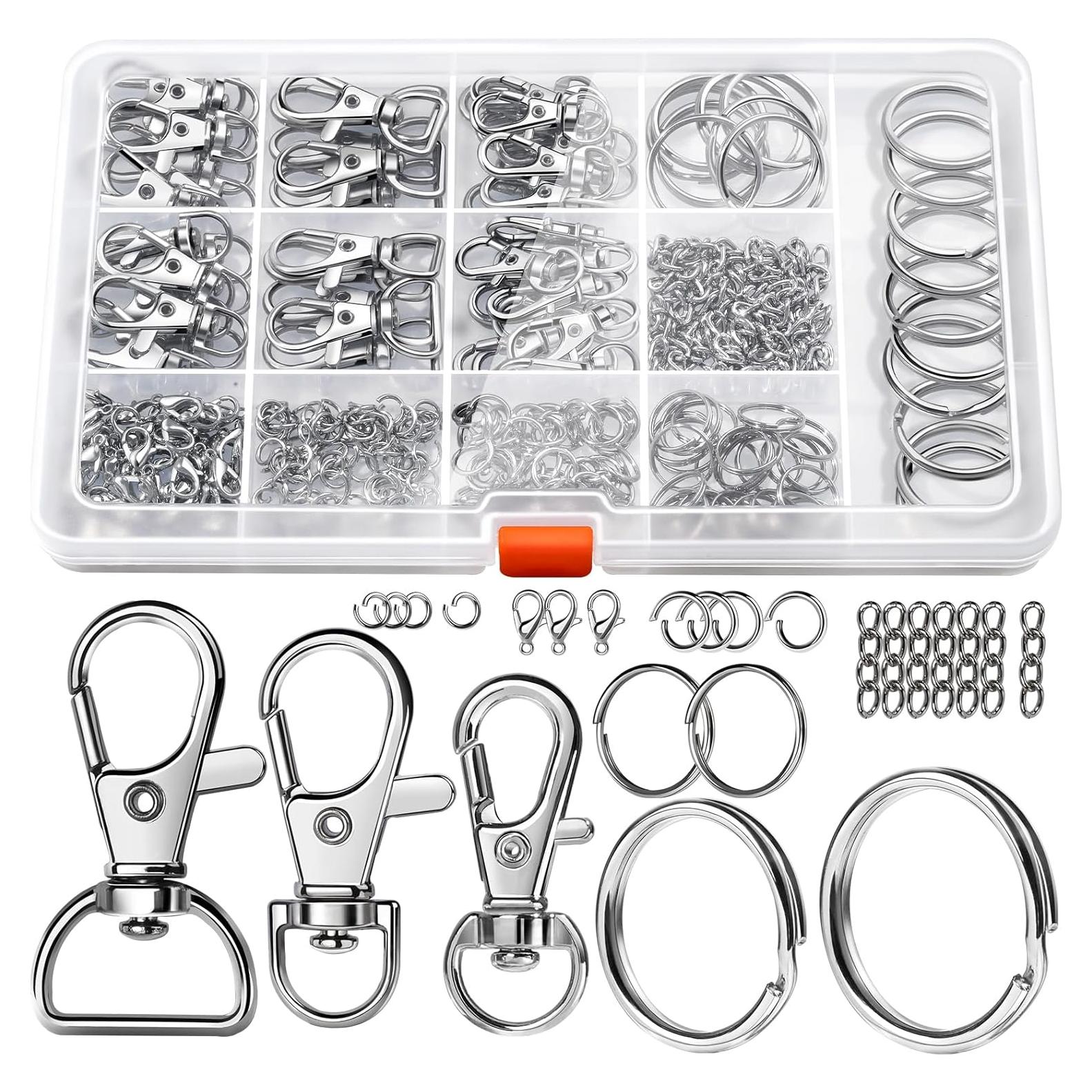 Kit de Llaveros 265PCS LEOBRO con Clips y Anillos de Metal