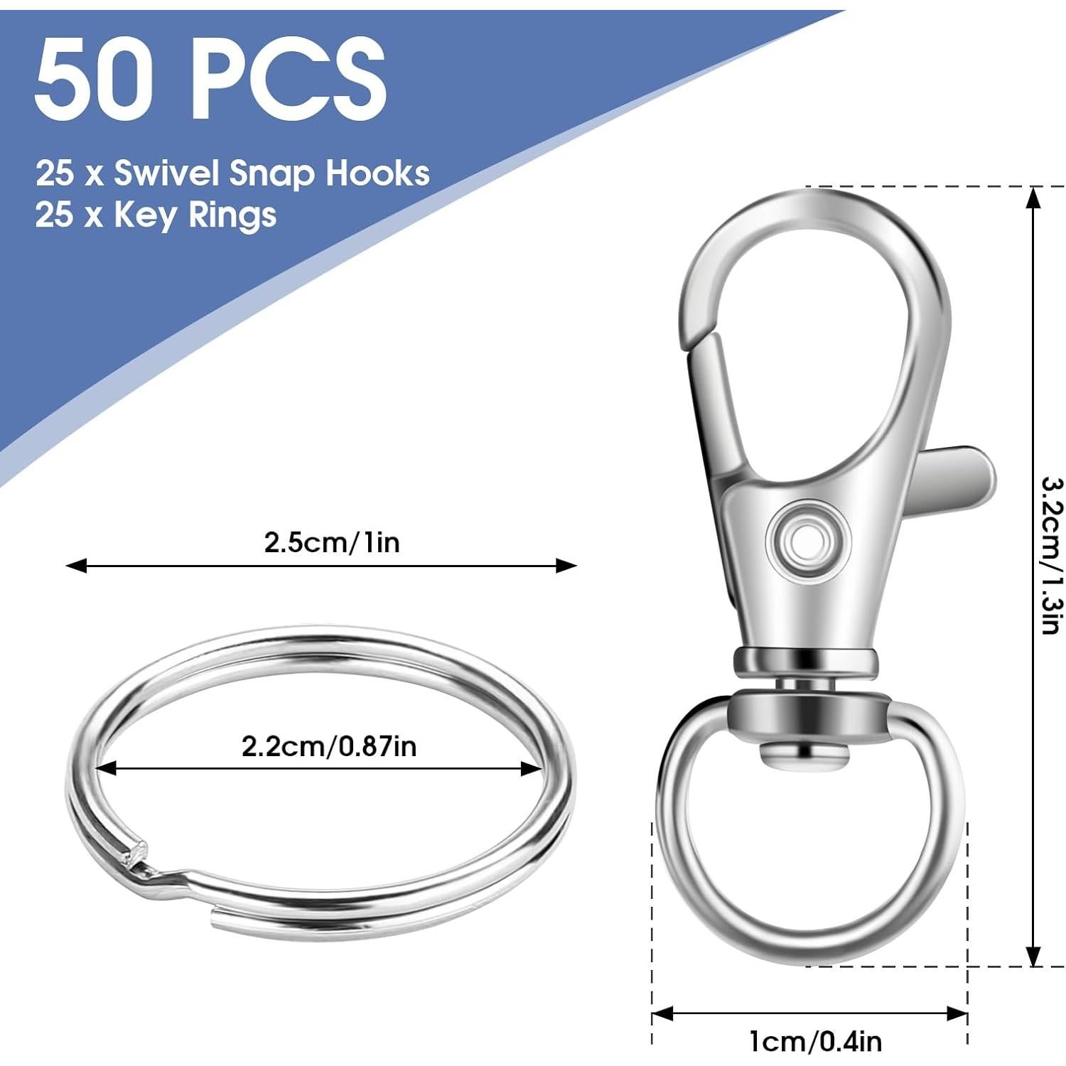 50 Ganchos de Garra de Langosta Metálicos HnoaTovy Plata