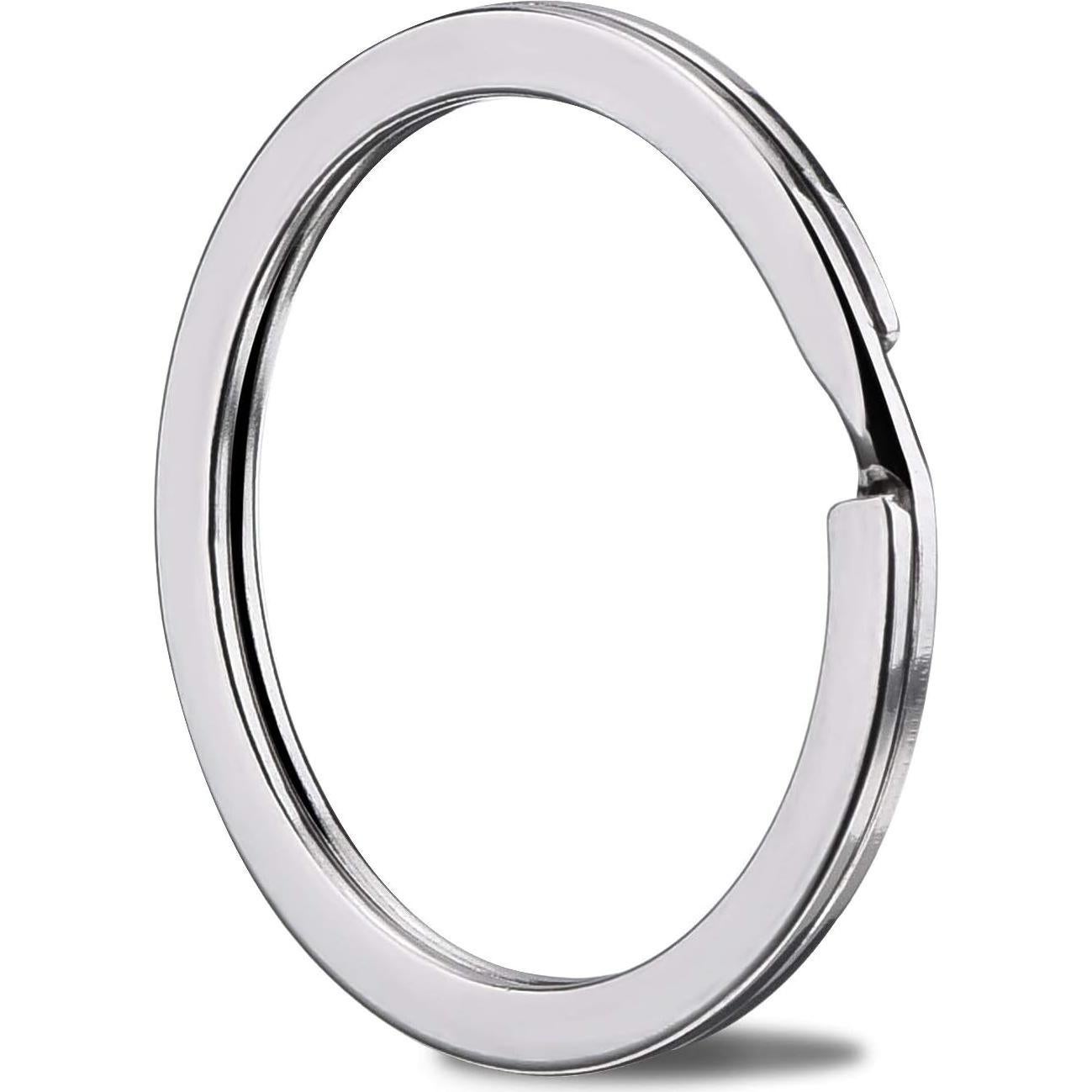 KINGFOREST 100 Anillos de Llave de Metal 25mm Plateados