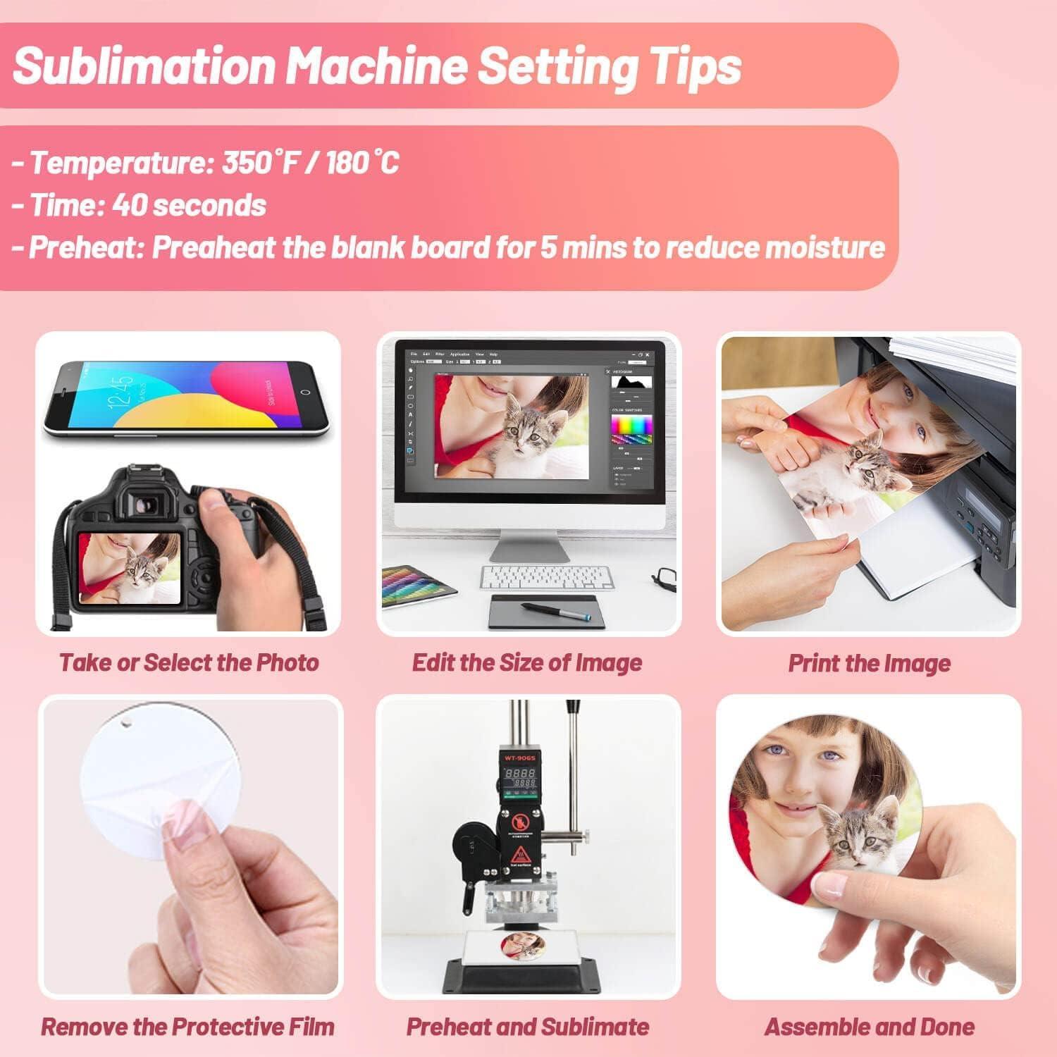 Conjunto de 120 Blanks para Llaveros Modacraft 5 cm Sublimación