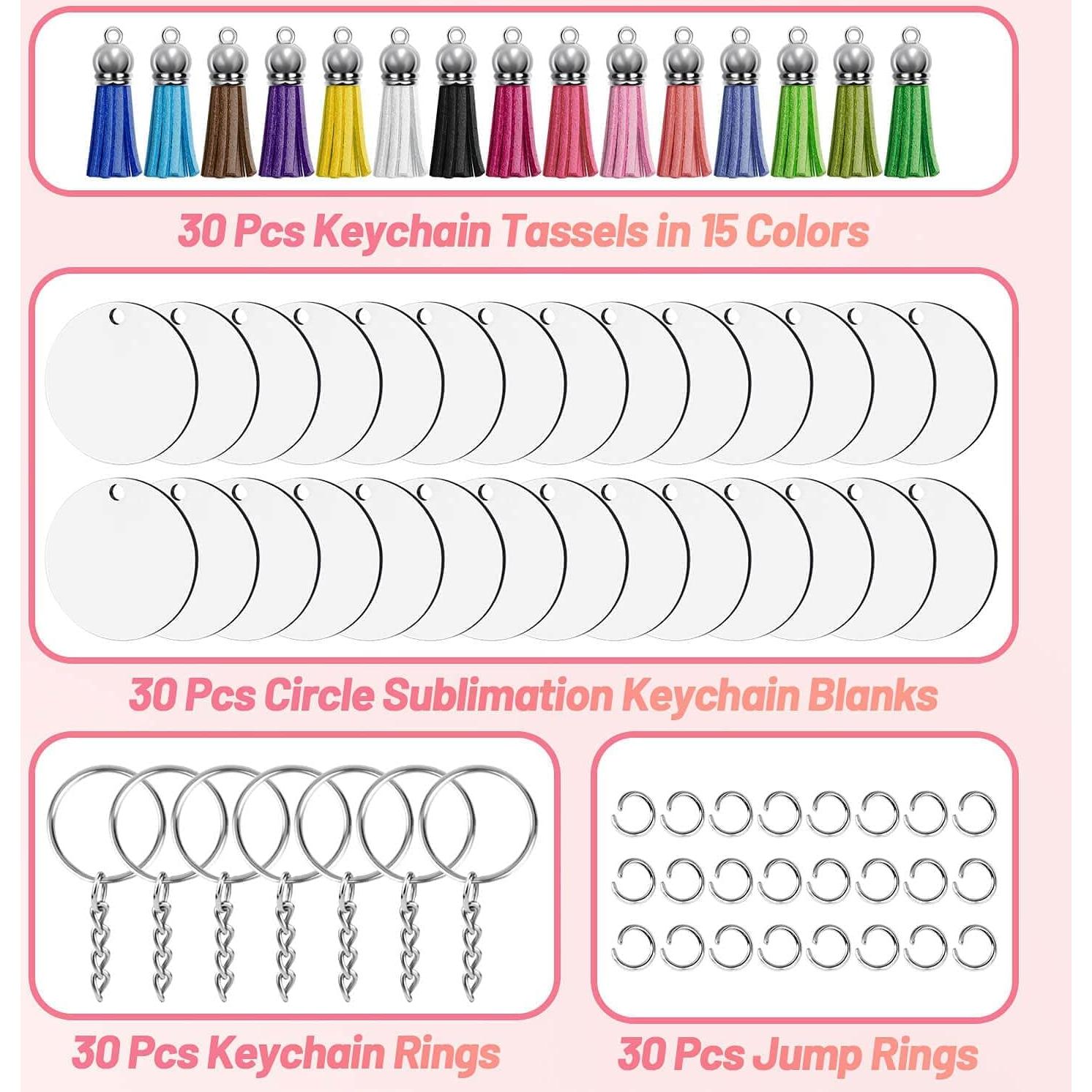 Conjunto de 120 Blanks para Llaveros Modacraft 5 cm Sublimación