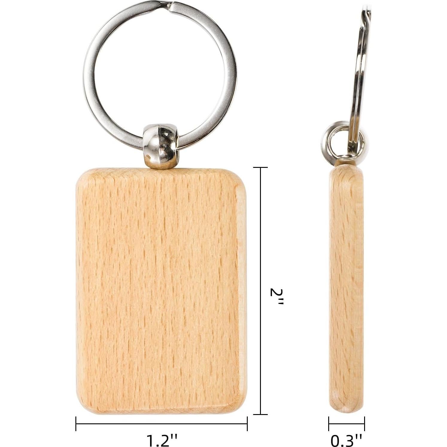 WRINGKIT 50 Llaves de Madera en Blanco para DIY 5.08x3.05cm