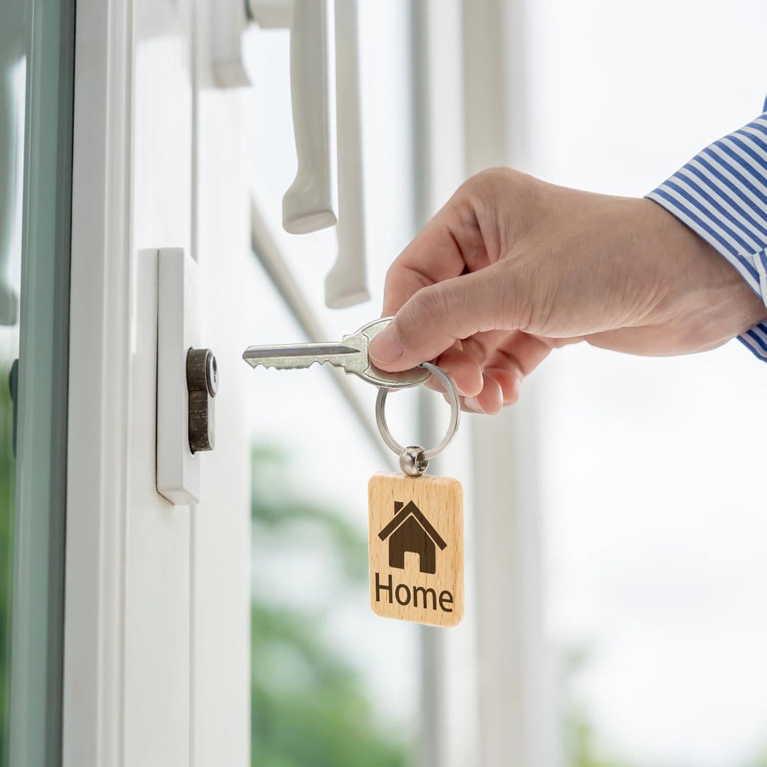 WRINGKIT 50 Llaves de Madera en Blanco para DIY 5.08x3.05cm